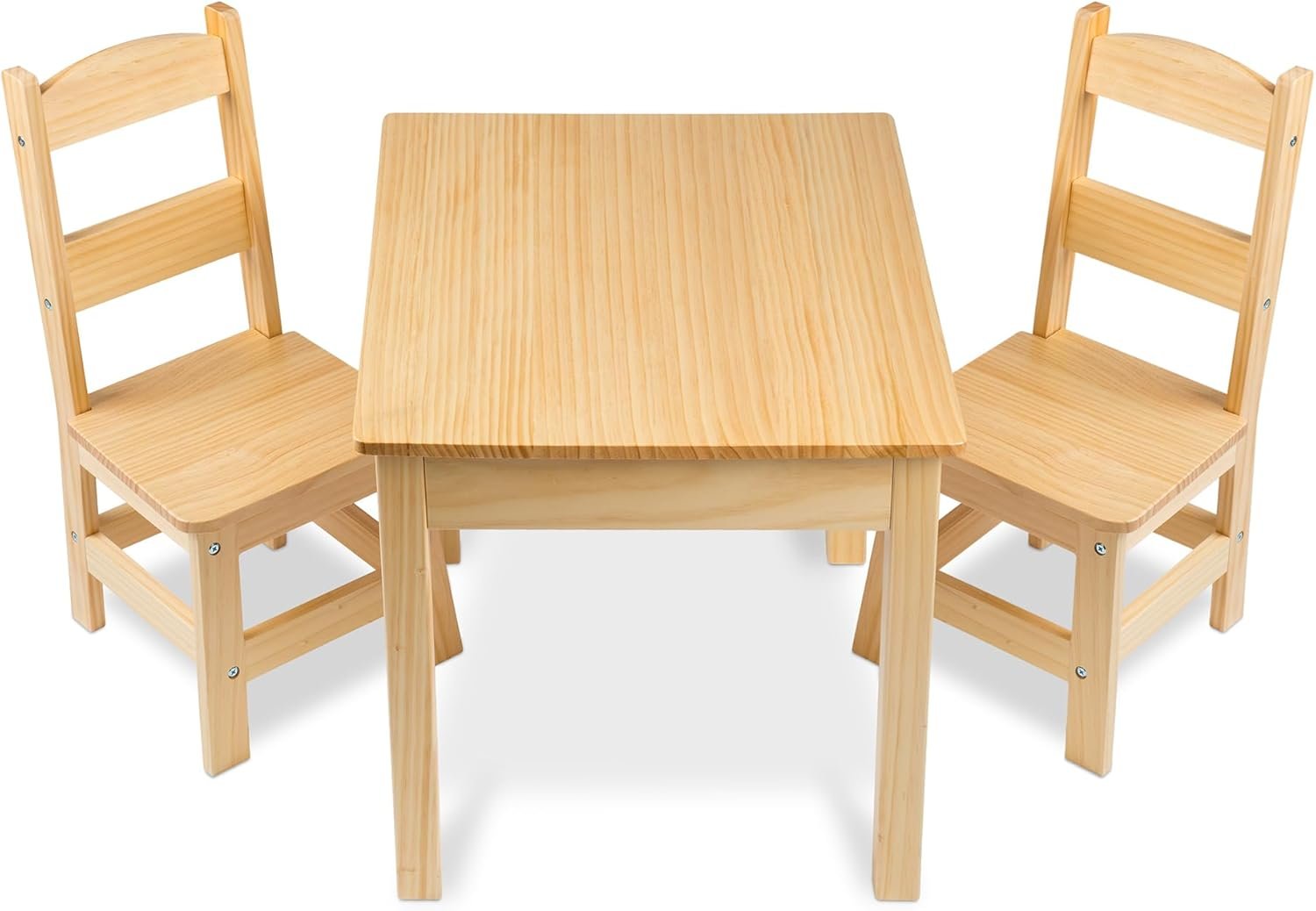 Melissa & Doug Solid Wood Kids Table and Chairs (2), Premium Quality Wooden Toddler Table and Chair Set for Kids Playroom Furniture & Montessori Classroom Furniture for Boys & Girls Ages 3+
