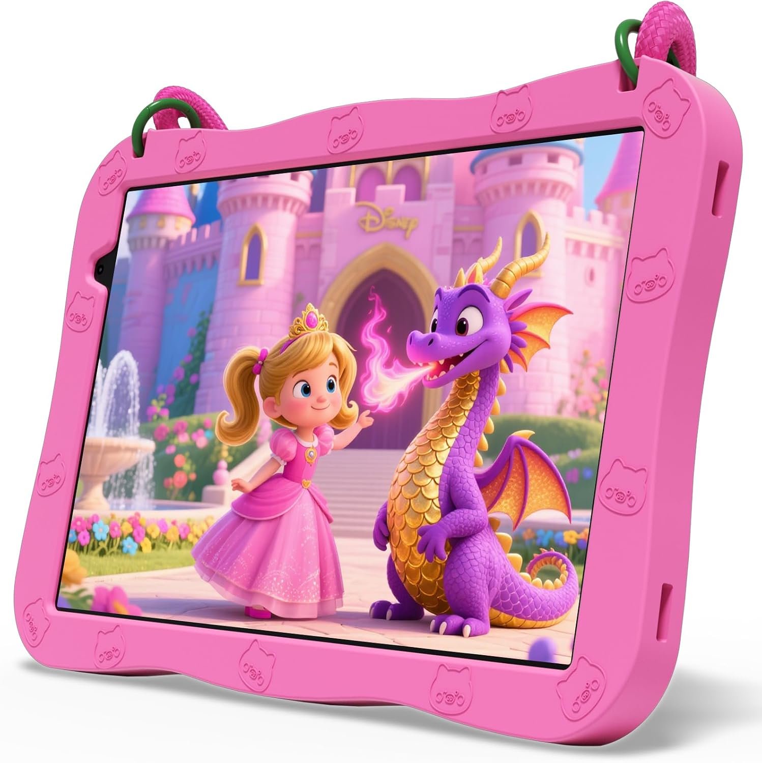 Kids Tablet,Android Tablet for Kids 10 inch,32GB+1TB Expand | Educational Pad with Case Lanyard for Toddler Children,1280*800 HD,Parental Control,Dual Camera,6000mAh Battery,Pink