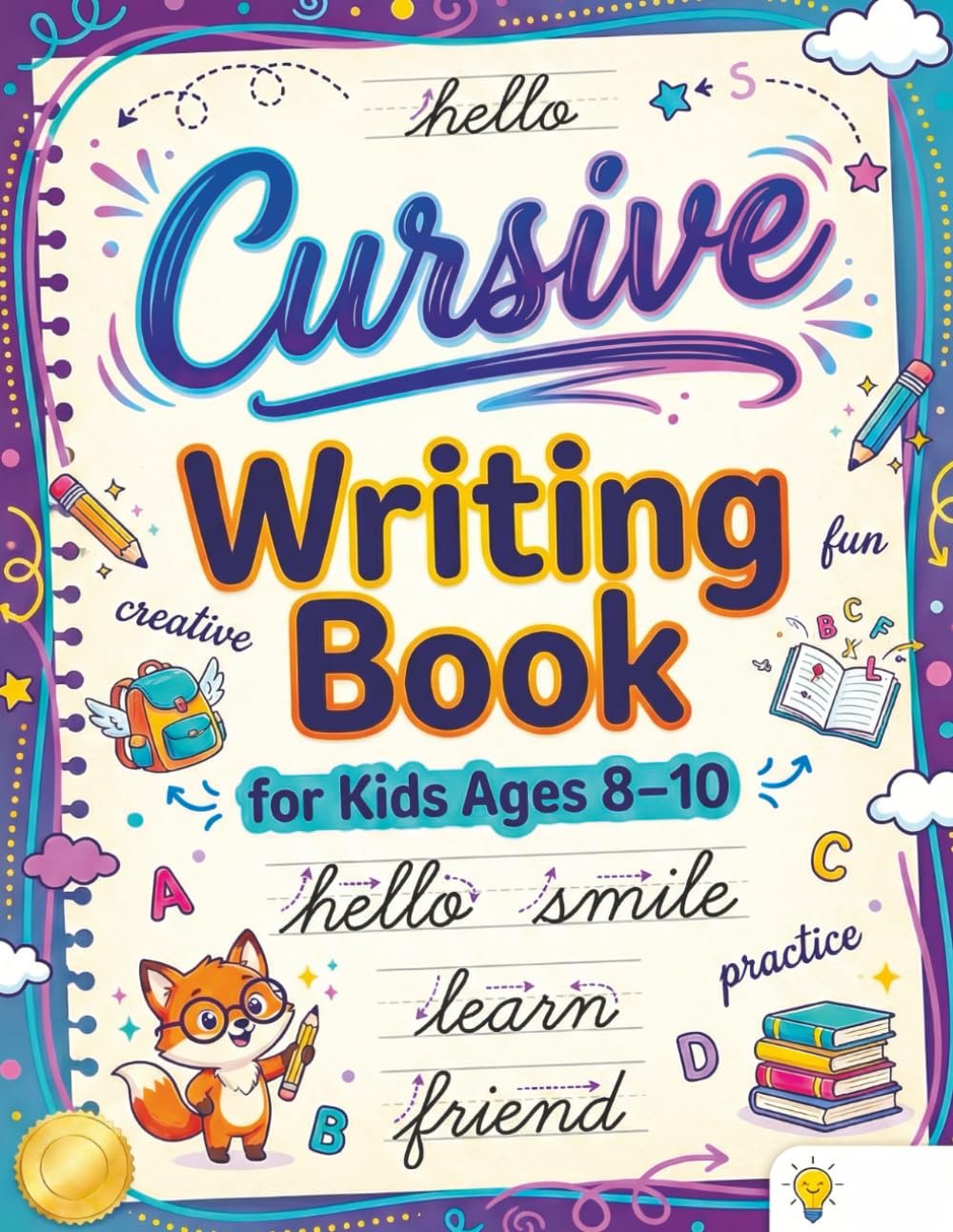 Cursive Writing Books for Kids age 8-10: Teach Handwriting and Practice Tracing Letters, Numbers, Words, and Sentences with a Learning Workbook for Beginners