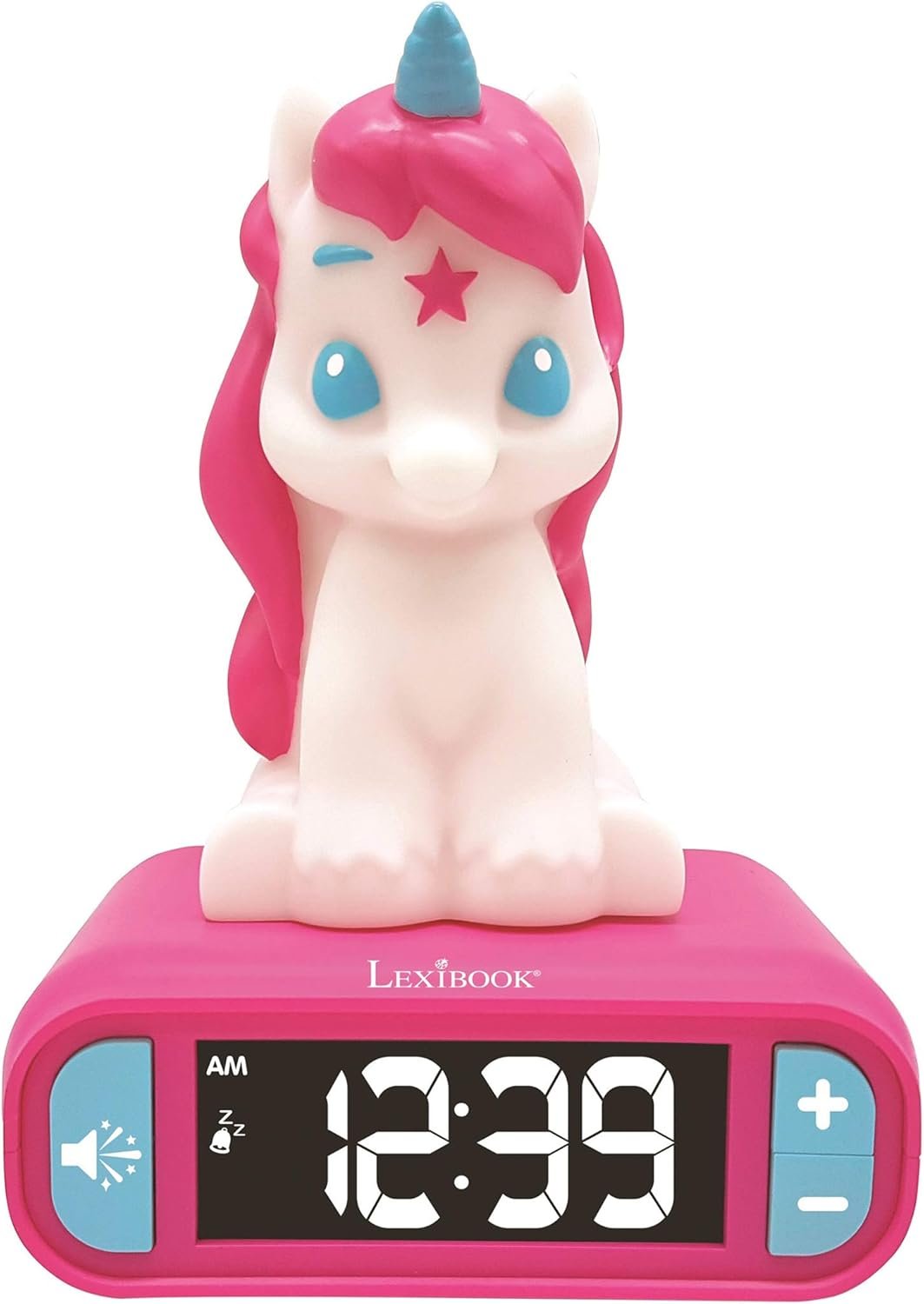 LEXiBOOK, Unicorn Nightlight Alarm Clock, RL800UNI | Sounds & Melodies, LCD Backlit screen, Luminous, Snooze, Pink