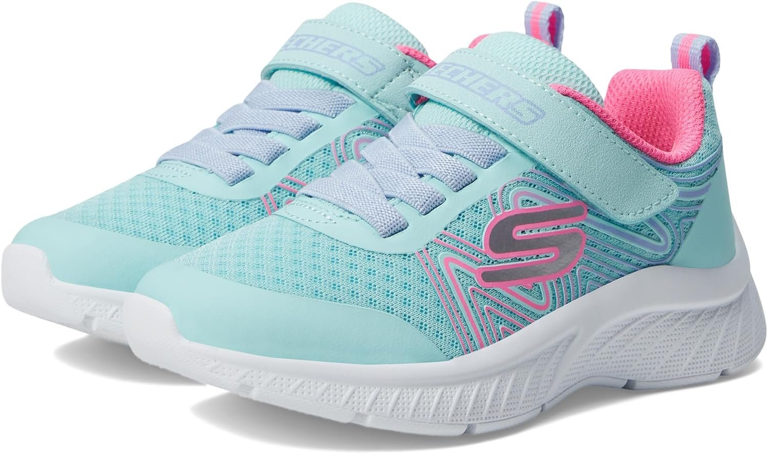Skechers Girls’ Microspec Swirl Sweet | Casual, Lightweight, Machine Washable, Cushioned Insole