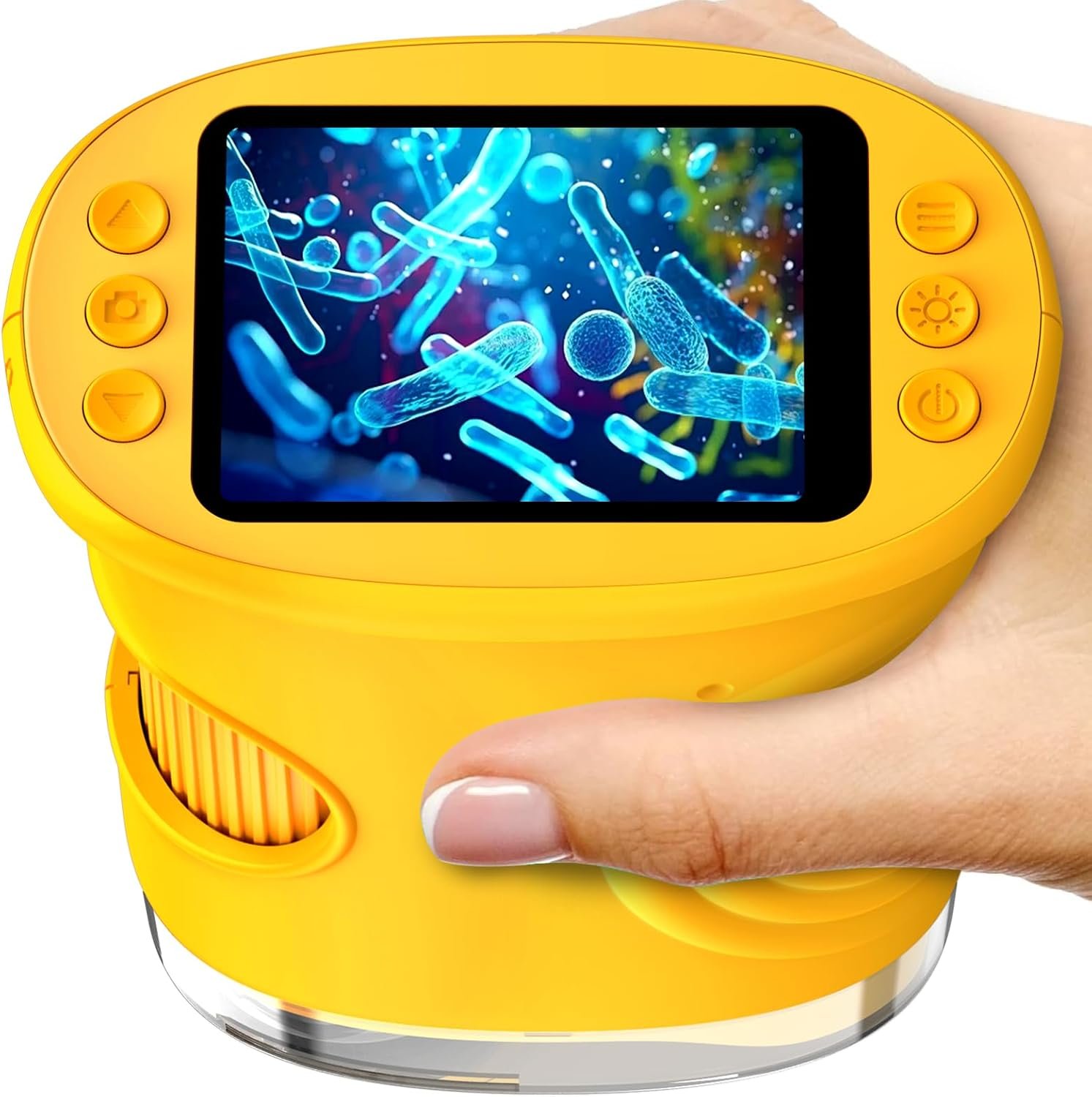 1000X Digital Handheld Microscope for Kids with 2.0″ IPS Screen, Outdoor Toys Portable STEM Science Lab Gifts, Rechargeable Pocket Microscope Educational Toy for Boys & Girls Age 4-6 8-12, Orange