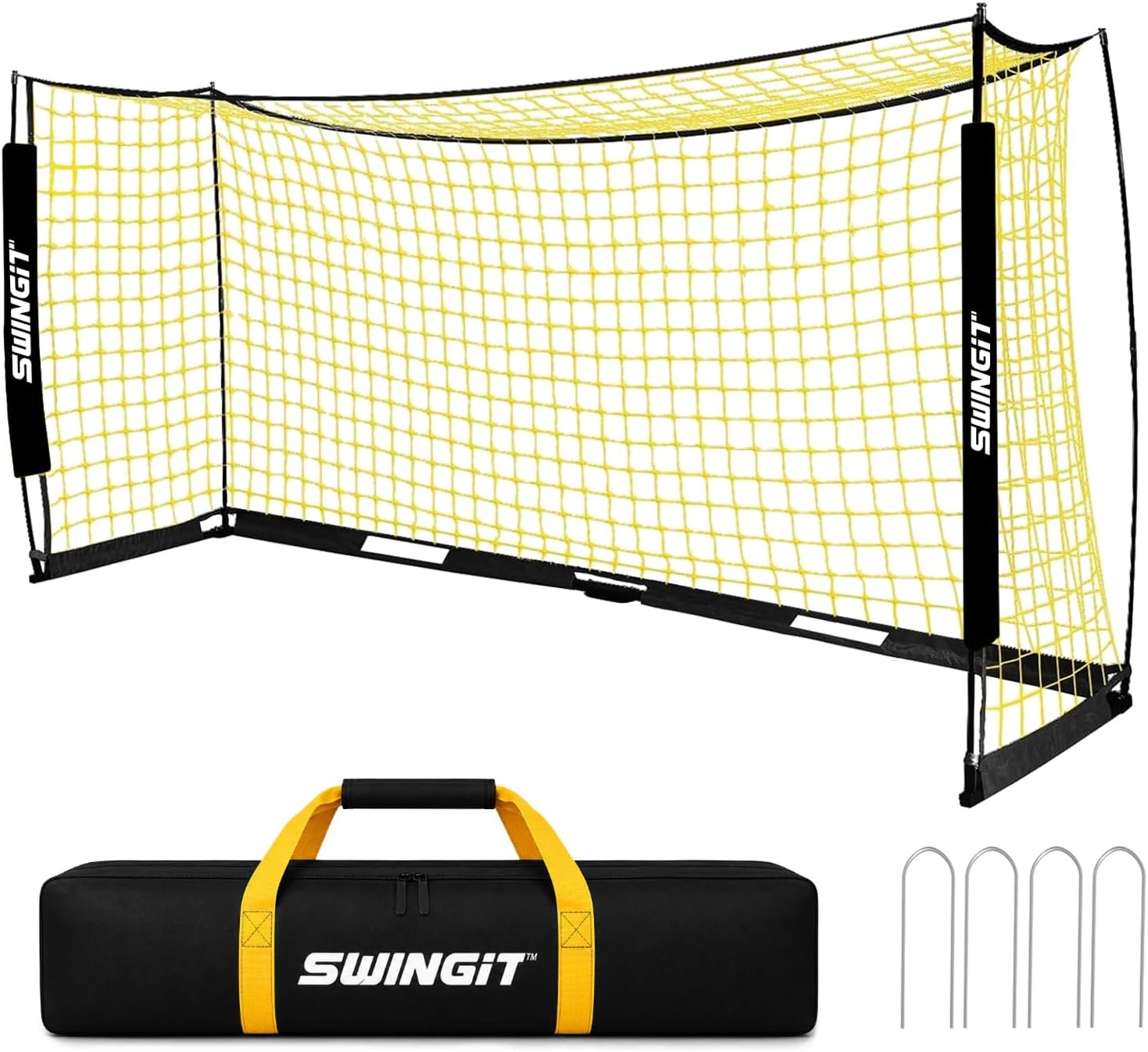 12×6 Soccer Goal for Backyard Practice, Portable Soccer Net with Rustproof Steel Frame, Quick Assembly Outdoor Large Soccer Goal for Kids, Teens and Adults, Foldable Football Goal with Carry Bag