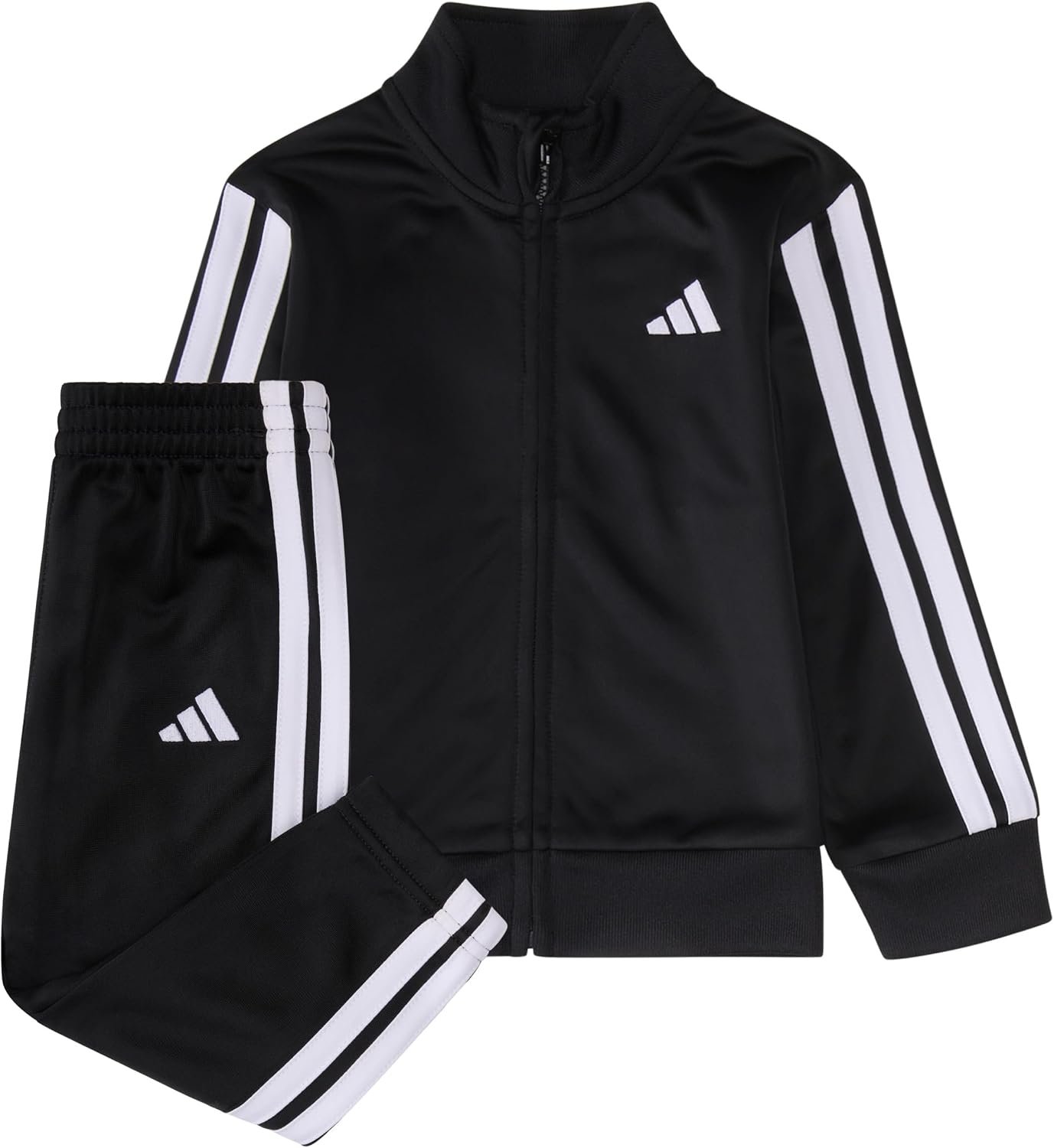 adidas Infant Boys 2-Piece Set, Long Sleeve Mock Neck Track Jacket with Side Pockets and Trim, Elastic Waistband Jogger Pants