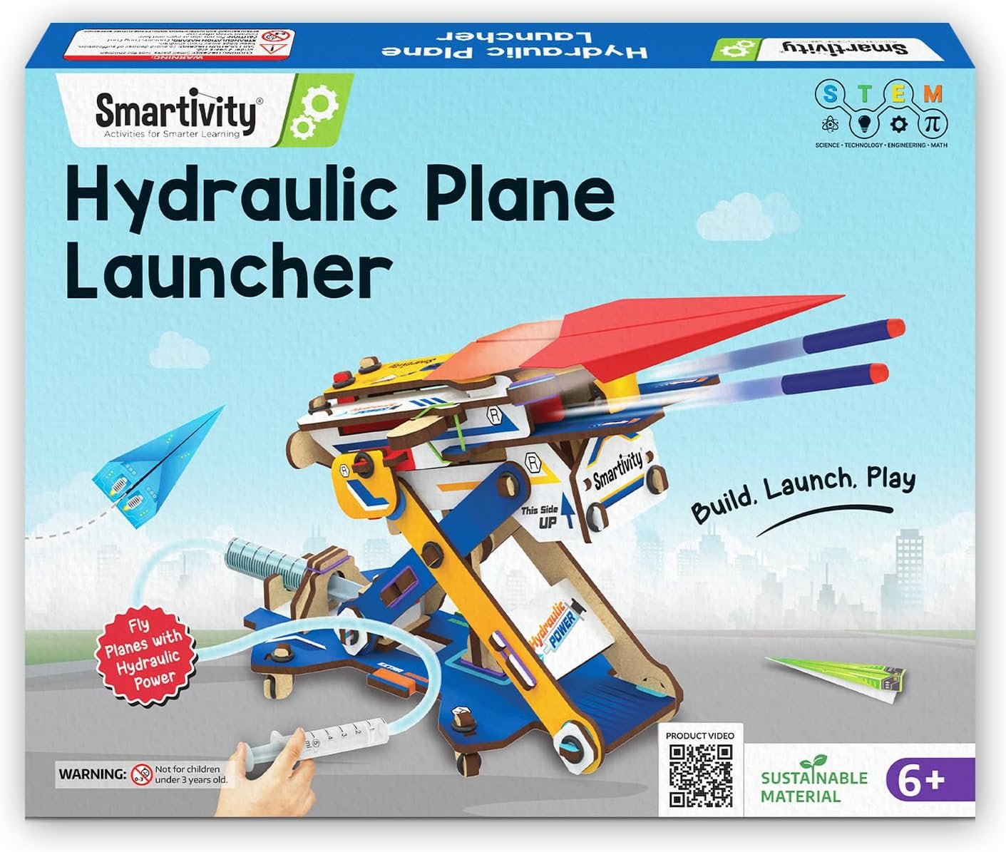 Smartivity 2in1 Hydraulic Aeroplane & Dart Launcher for Kids 6-14 | 50+ Amazing Science Experiments | Educational STEM Toy | Birthday Gift for Boys & Girls Ages 4,5,6,7,8 Years