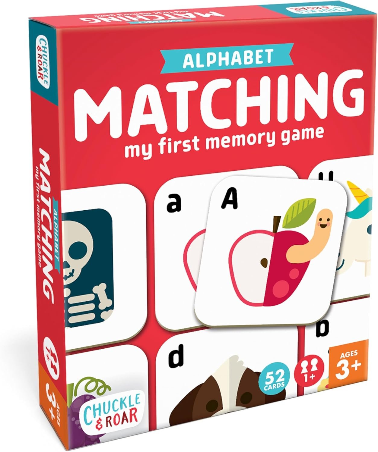 Chuckle & Roar Alphabet Matching Memory Game, Toddler Games, Kids Ages 3+ | Uppercase & Lowercase Letter Match, Up to 4 Players, Travel Toy for Toddlers 3-5, Screen-Free Preschool Game, Learning Game