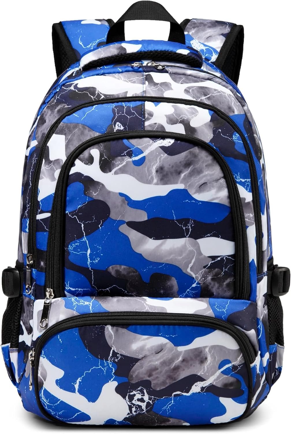 BLUEFAIRY Kids Backpack for Boys Elementary Book Bags Primary Middle School Bookbags for Childs Water Resistant Back to School Gifts Son Mochila Escolares para Niños Aged 8-10 17 Inch Camo Blue