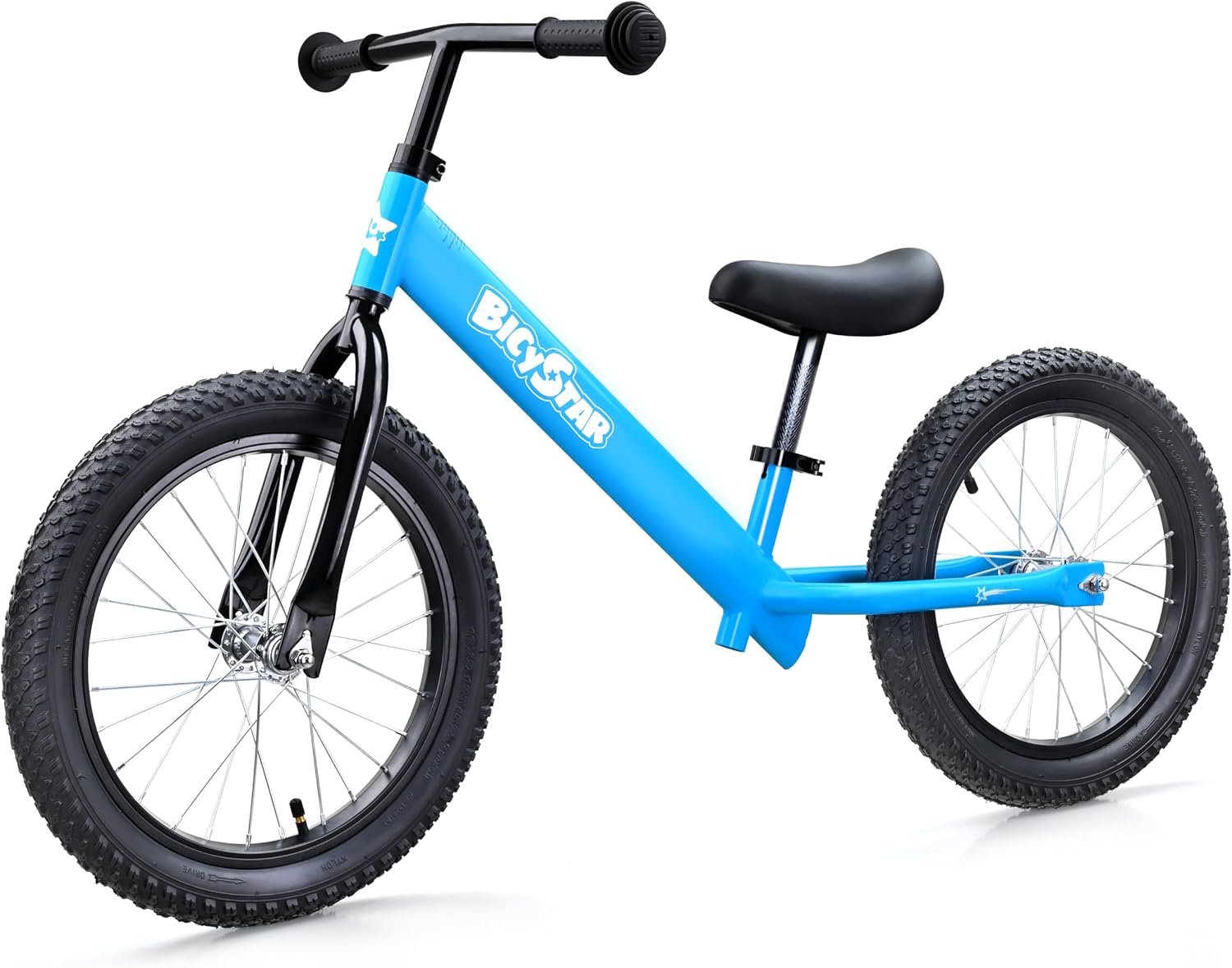 bicystar 16 Inch Balance Bike for Kids 5-8 with Air Tires | lightweight frame, smooth air tires, adjustable fit, outdoor riding, footrests, easy assembly, no pedals
