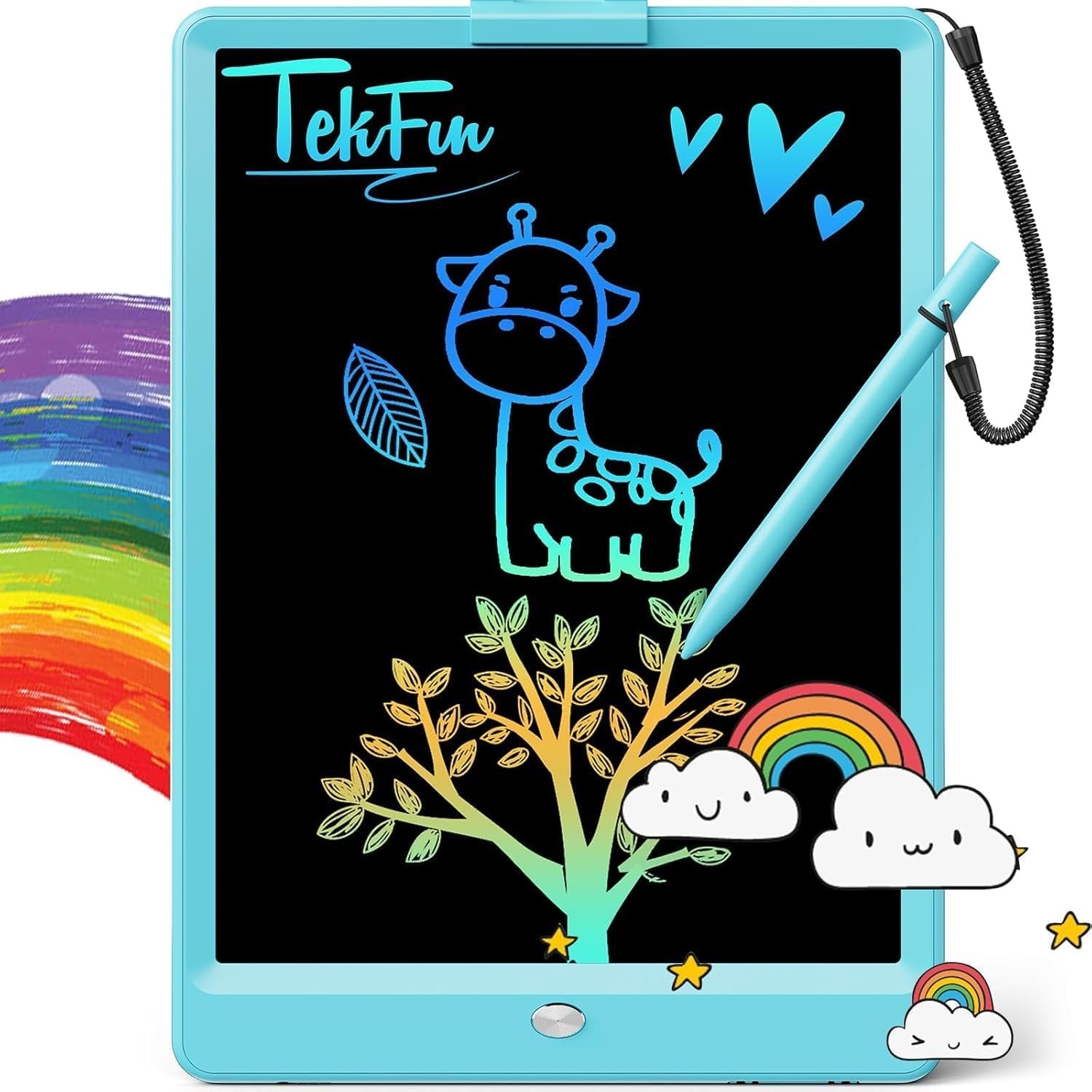 LCD Writing Tablet for Kids, 10-inch Coloring Drawing Pad, Mess Free Doodle Board, Airplane Travel Toys for Boys and Toddlers, Road Trip Essentials, Gifts for 3 4 5 6 7 8 Year Old Girls(Blue)