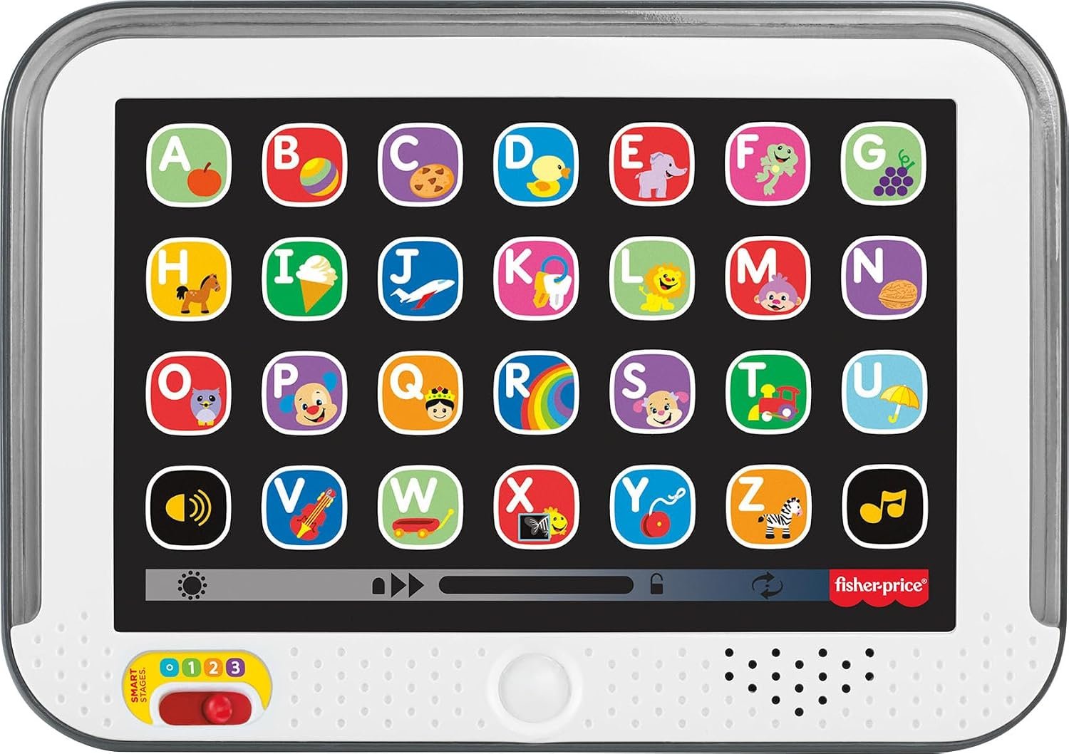 Fisher-Price Toddler Learning Toy Laugh & Learn Smart Stages Tablet Pretend Computer with Music & Lights for Kids Ages 1+ Years | Pretend Computer, 100+ Educational Songs & Phrases, 28 Buttons, Lights, Infants & Toddlers Ages 1+ Years