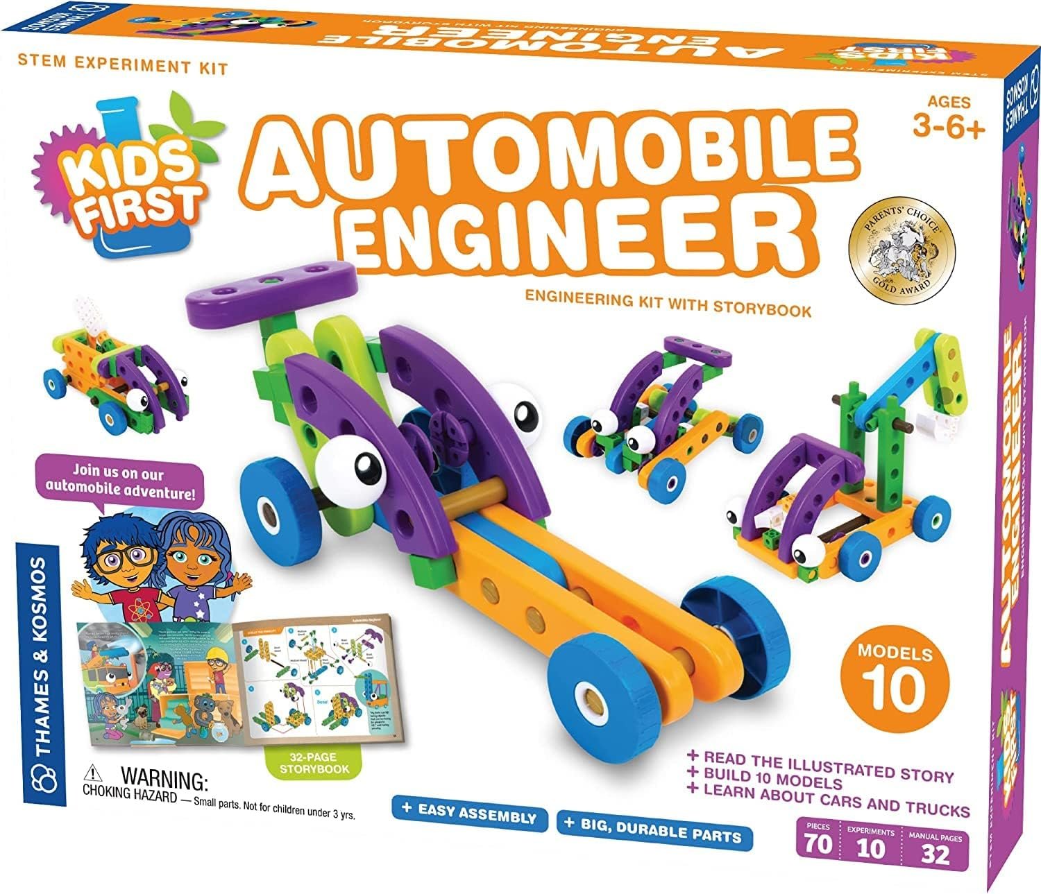 Thames & Kosmos Kids First Automobile Engineer Kit | STEM | 32 Page Full-Color Illustrated Storybook | Ages 3+ | Preschoolers & Kindergartners | Develop Fine Motor Skills | Parents’ Choice Gold Award