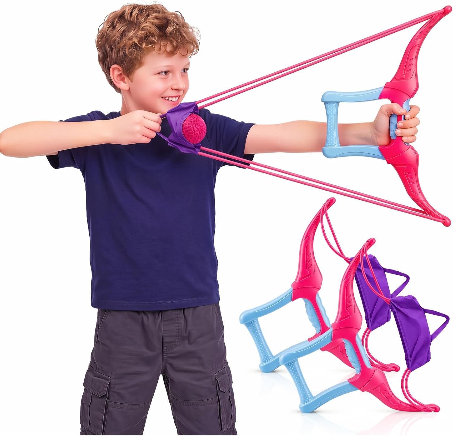 2 Pack Water Balloon Launcher Slingshots Large Summer Balloon Slingshots Outdoor Launcher Play Toy Portable Party Gift for Kid Adult Backyard Beach Pool Water Game(Purple)