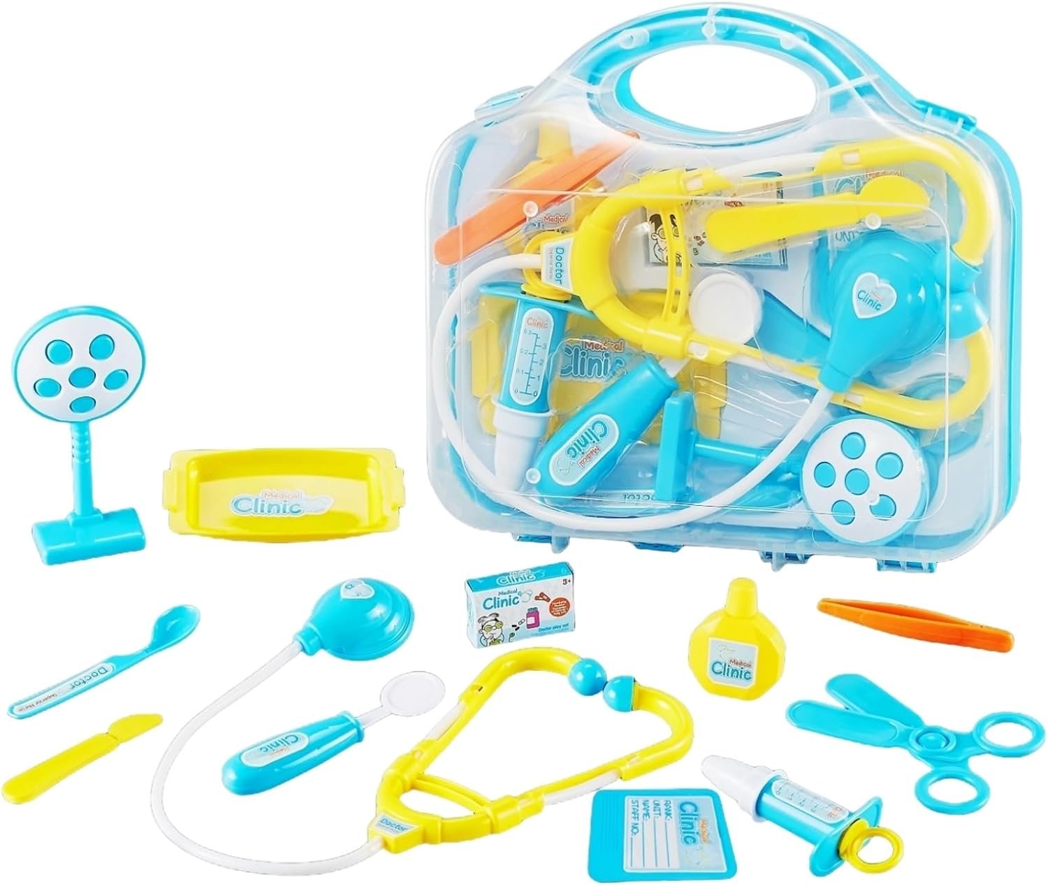 Toddler Doctor Kit – 12 Pieces & Carry Case – Dr Pretend Play Medical Toys, Kids Doctors Play Set for 3-5 6-8 Year Old Boy (Blue)