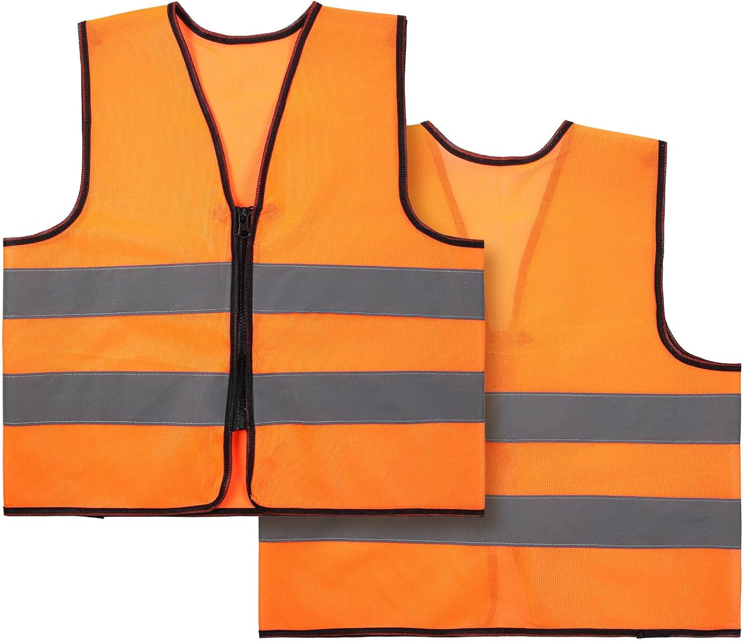 Kids Safety Vest High Visibility Reflective Vest for Kids Outdoor (Orange) | Construction Costume for Cycling Running