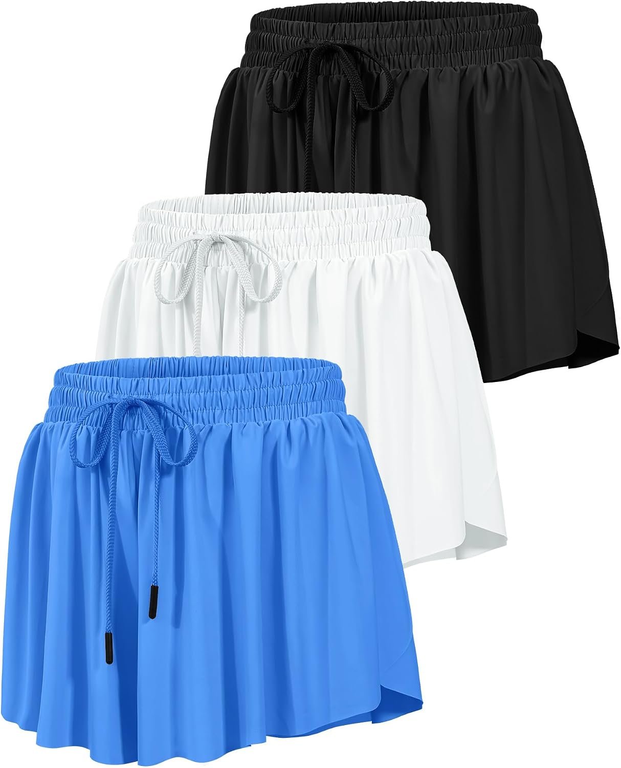 HASMES Girls Butterfly Shorts Flowy Athletic Shorts for Dance Cheer 5-14Y | Kids Skorts preppy shorts with Pocket Cool Material