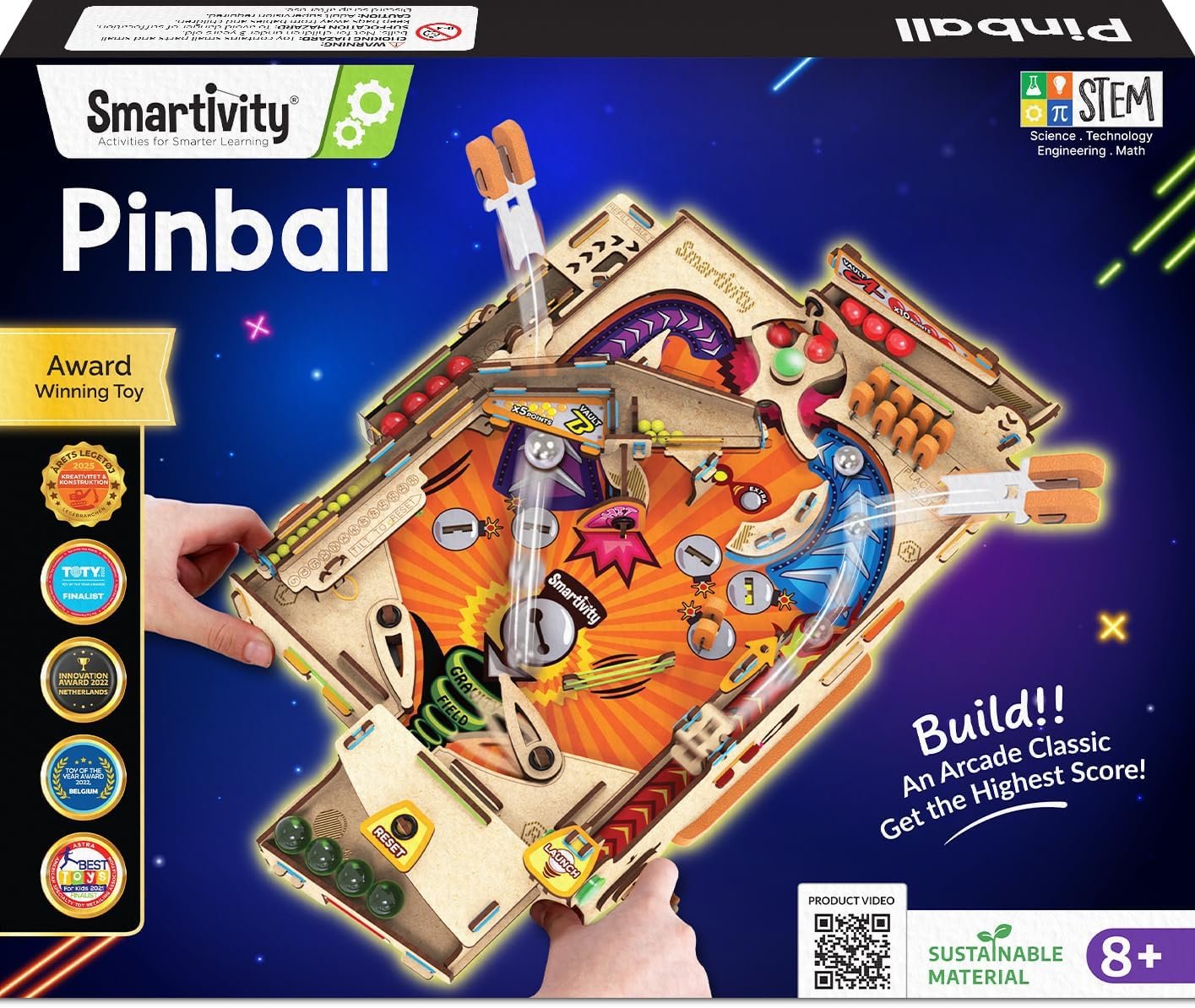 Smartivity Pinball Machine STEM DIY Toy for Kids 8-14 Years | Educational Construction Activity Game | Learn Science Engineering | Best Birthday Gift for Boys & Girls 8-14