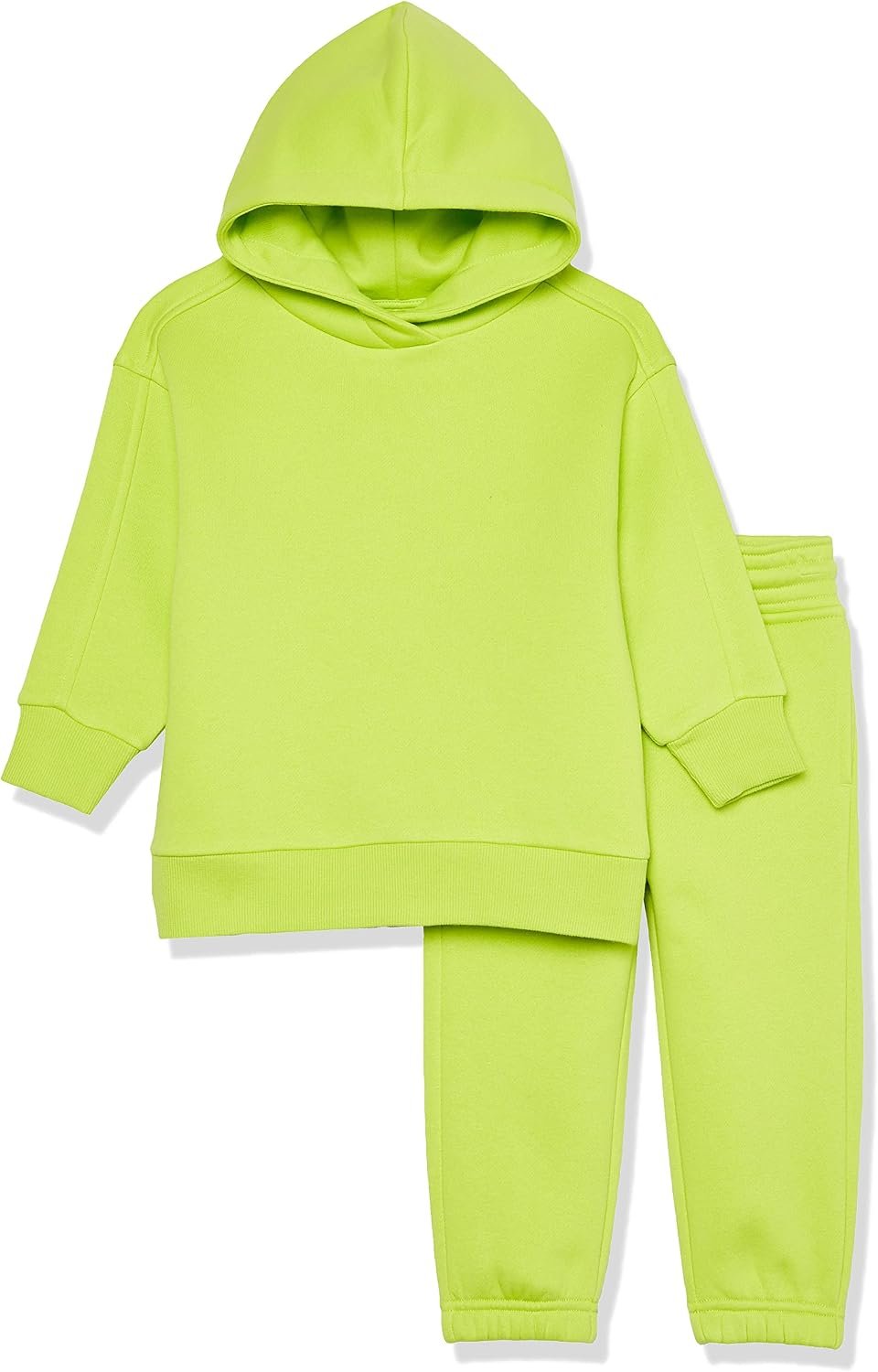 Amazon Essentials Unisex Kids’ and Toddlers’ Modern Sweatsuit Set, 2 Piece Hooded Outfit, Pack of 2