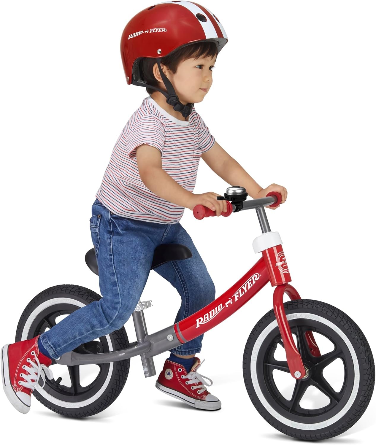 Radio Flyer Air Ride Balance Bike, For Kids Ages 1.5-5, Red, Foot Rest | Kid & Toddler Balance Bikes, Pedal-Free for Quick Learning, Rubber Air Tires, Adjustable Seat, (Amazon Exclusive)