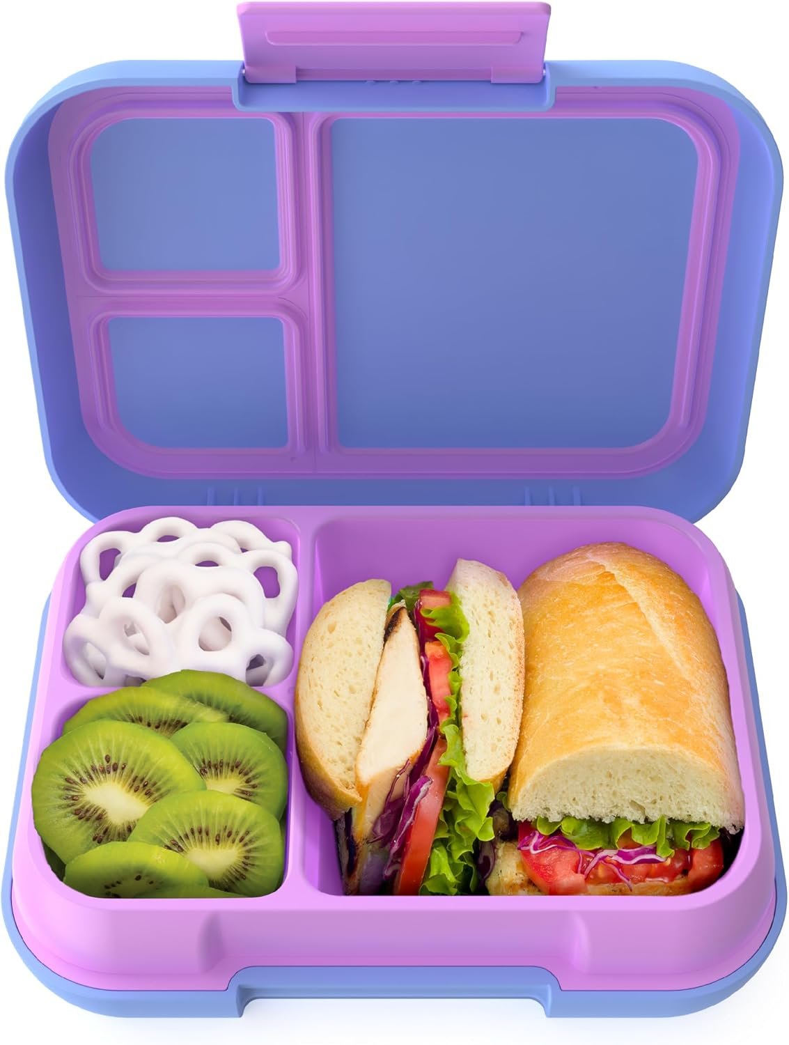 Bentgo Pop Leak-Proof 3-4 Compartment Bento-Style Lunch Box | For Kids Ages 8+ & Teens, 5-Cup Capacity, Removable Divider, Microwave & Dishwasher Safe, BPA-Free (Periwinkle/Pink)