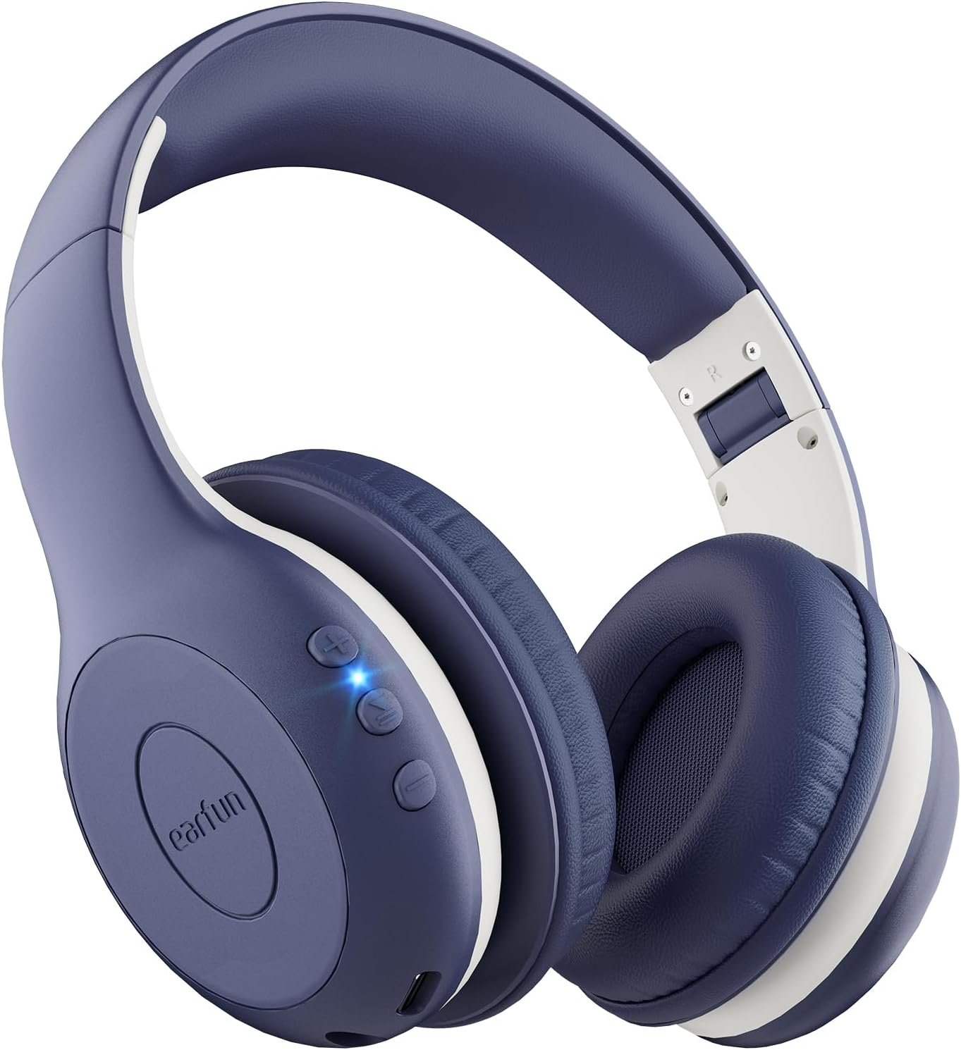EarFun K2 Kids Bluetooth Headphones for School, Kids Headphones with Mic | Volume Limited, 40H Playtime, Built-in Mic, Stereo Sound, Foldable Over-Ear Headphones for Kids/Toddler/Travel/Tablet, Blue