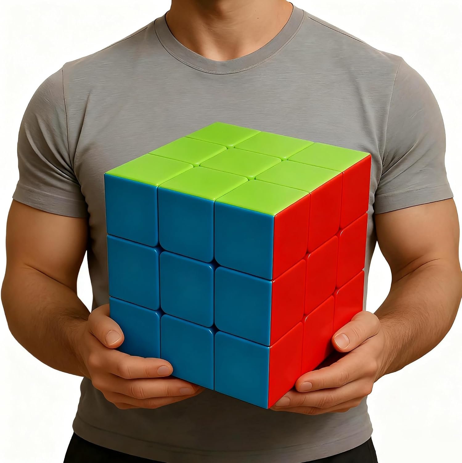 Giant Magic Cube, 18CM Big 3×3 Speed Cube Color-Matching 3D Sensory Puzzle Box Super Large Birthday Christmas Stocking Stuffers Gift for Kids Adults Fidget Toy Brain Teasers Cubing Classroom Speed Toy
