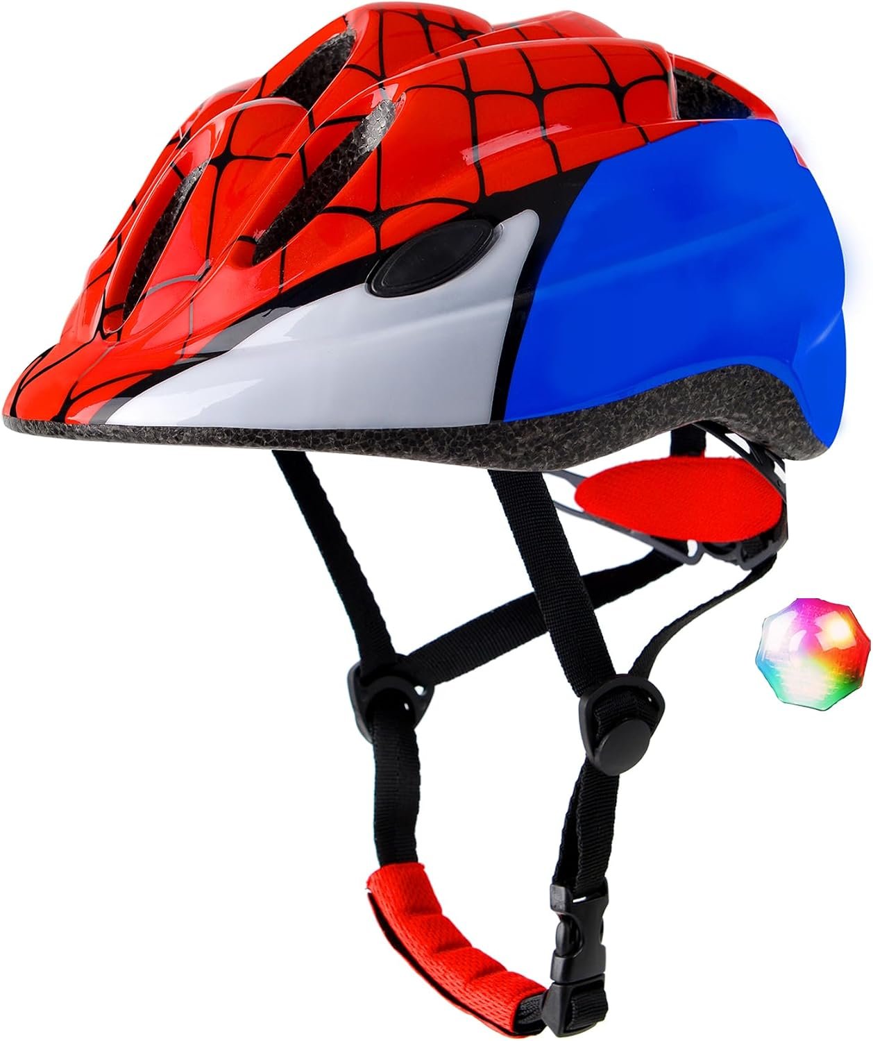 Kids Toddler Bike Helmet, Adjustable Boys Girl Helmets from Baby to Children(Age 1-8), Multi Sports for Bicycle Skate with LED Light