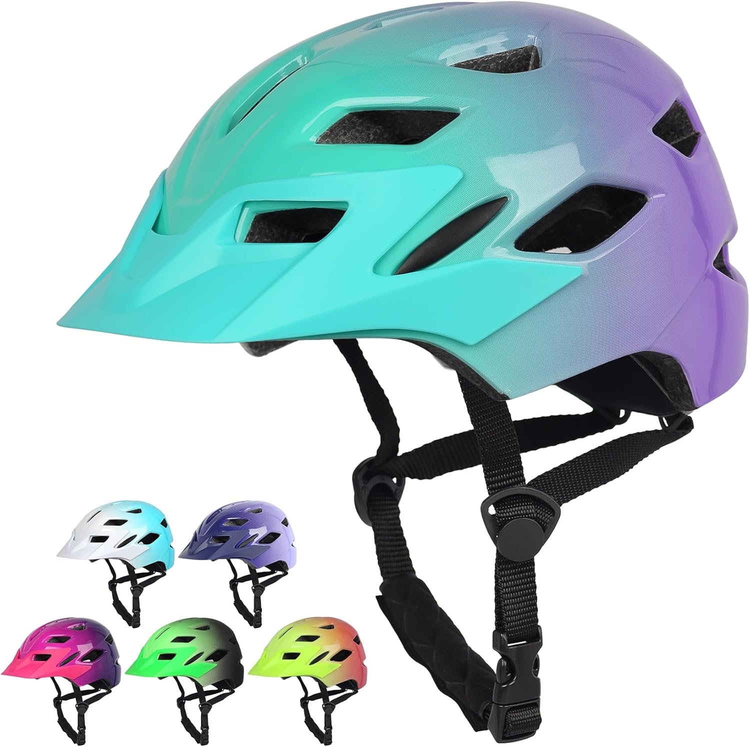 Kids Bike Helmet,Bavilk Boys Girls Bike Helmets with LED Light Detachable Visor Children Youth Teen Multi-Sport for Skating Cycling Scooter Skateboard