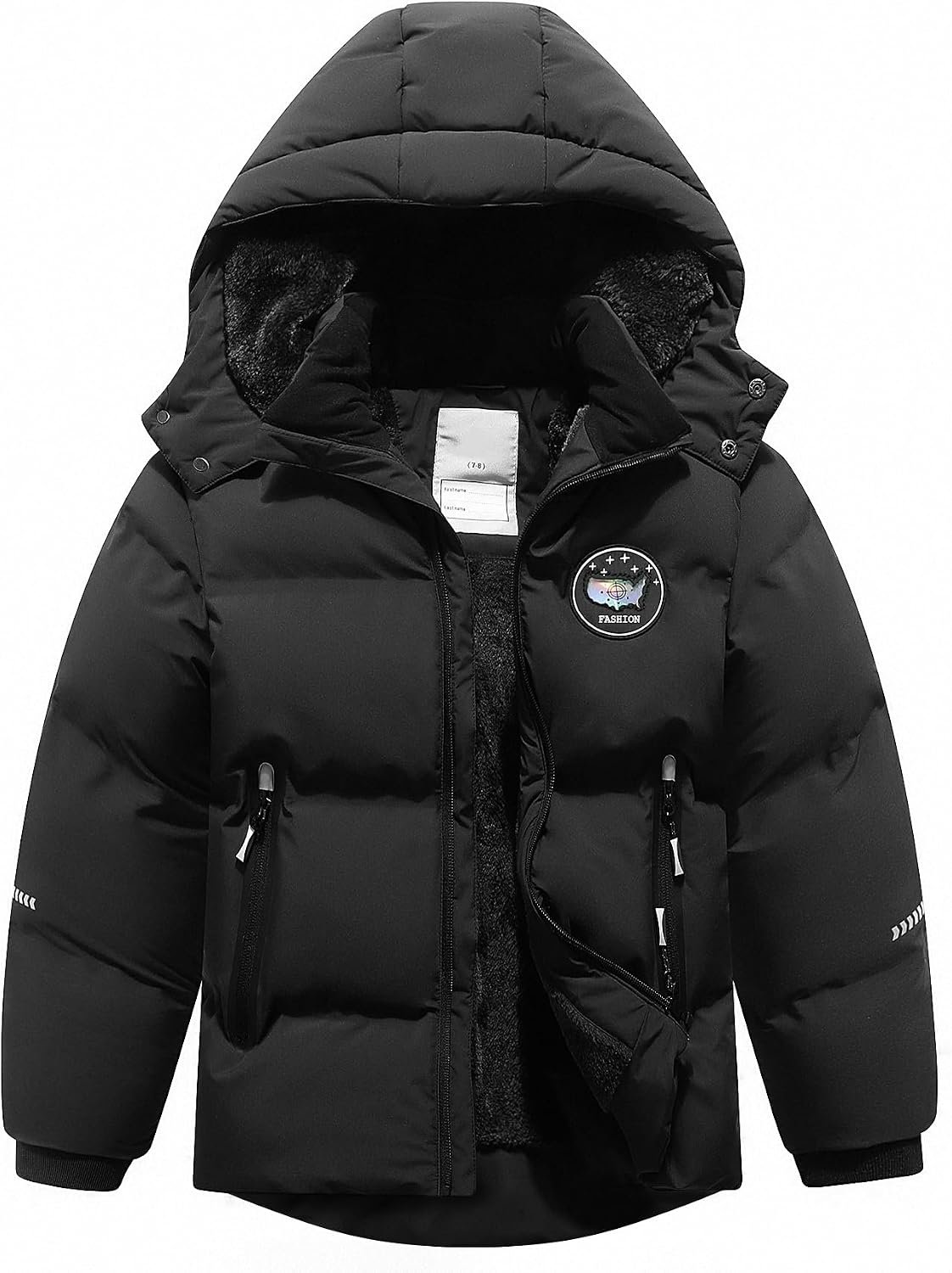Kids Boy’s Winter Coat | Fleece Lined Waterproof Jacket Puffy Cotton Coat Thick Hooded Down Outdoor Coats
