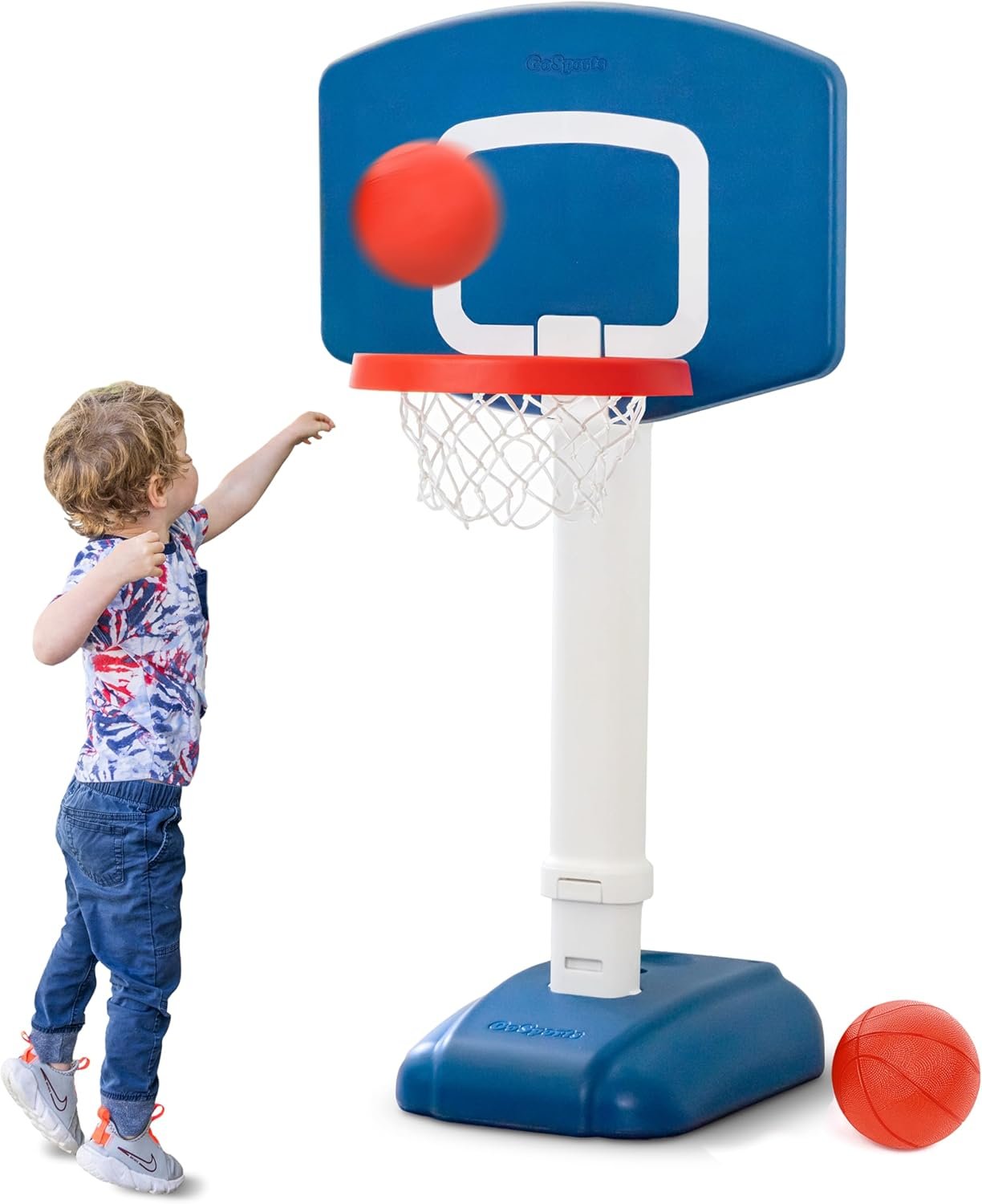 GoSports Tot Shot Toddler Basketball Set – Kids Indoor & Outdoor Toy Hoop with Adjustable Height