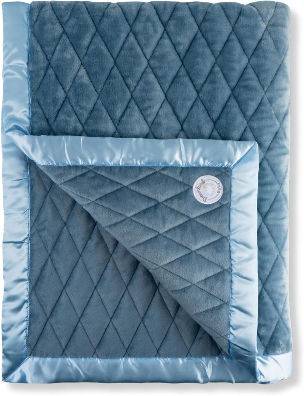 Dreamland Baby 4lb Weighted Blanket for Kids. Breathable Dual Fabrics with Minky Cooling Side & Cozy Microfleece on Reverse. Mom-Owned US Business, Premium Materials (Ocean Blue)