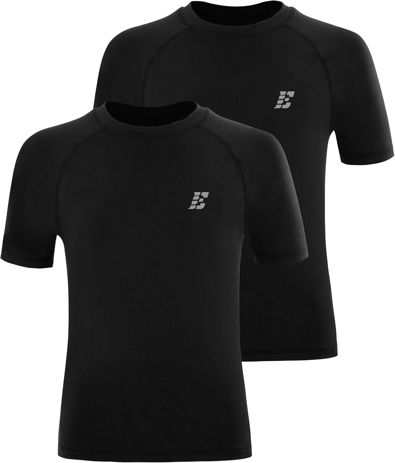 Boys’ Compression Shirt, Youth Kids Short Sleeve Basketball Undershirt, Quick Dry Football Athletic Base Layer Tops