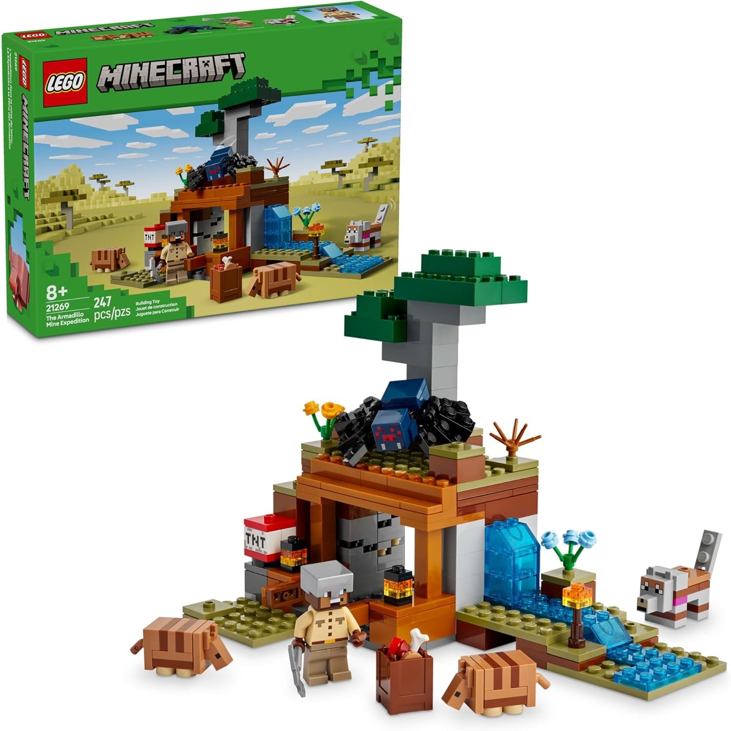 LEGO Minecraft The Armadillo Mine Expedition Toy Figures and Playset – Building Minecraft Toy for Kids, Boys and Girls, Ages 8+ – with Gaming Figures for Pretend Play – Gift Idea for Birthdays – 21269