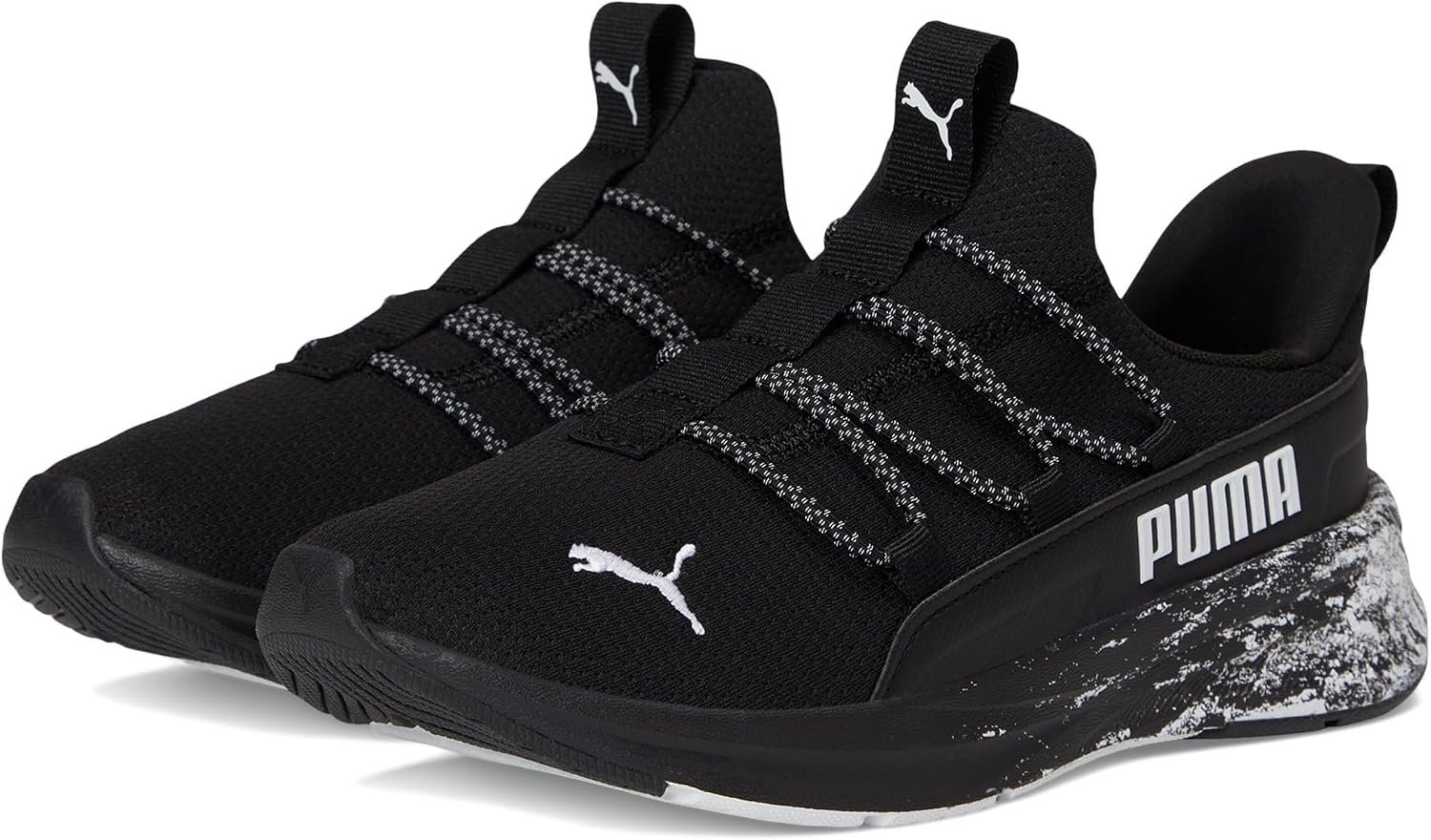 PUMA Kids Girls One4all 2.0 Multiknit Slip On Sneakers Shoes Casual – Black