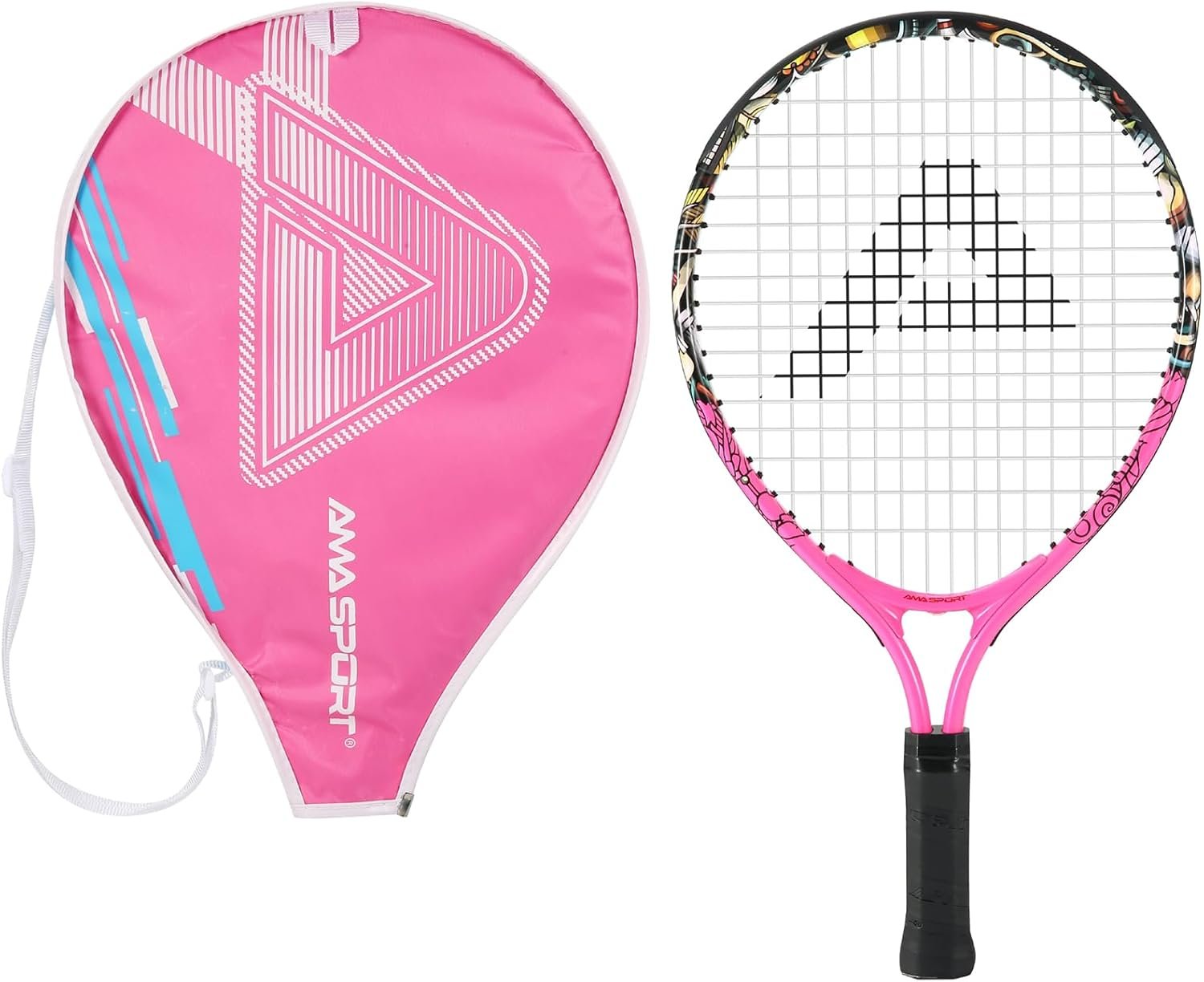 AMA SPORT Kids Tennis Racket for Junior Toddlers Starter Kit 17-25″ Tennis Racquet for Girls and Boys with 420D Nylon Shoulder Strap Bag