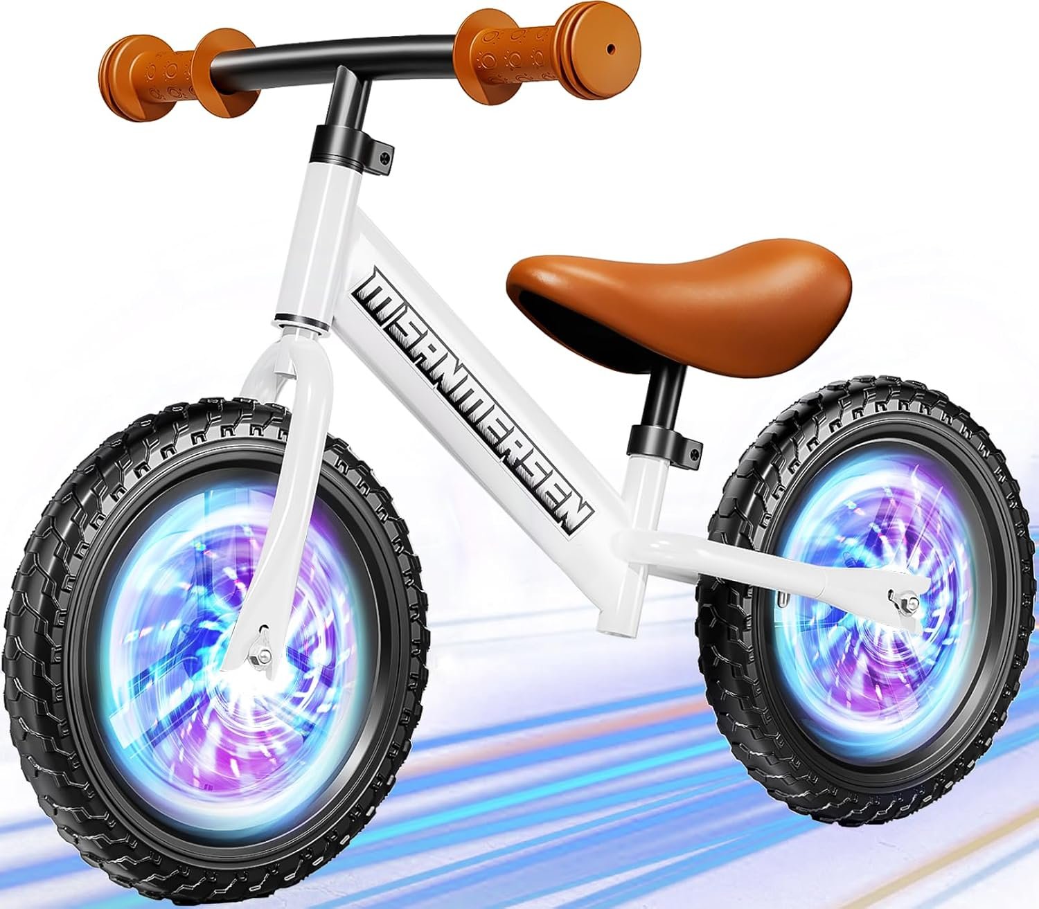 12 Inch No Pedal Balance Bicycle Bike for Kids Age 2 to 5 Balancing Bike | Colorful Lighting Balance Bicycle Bike Lightweight Steady with Adjustable Handlebar&Seat,Birthday Gift for 2 3 4 5 Year Old