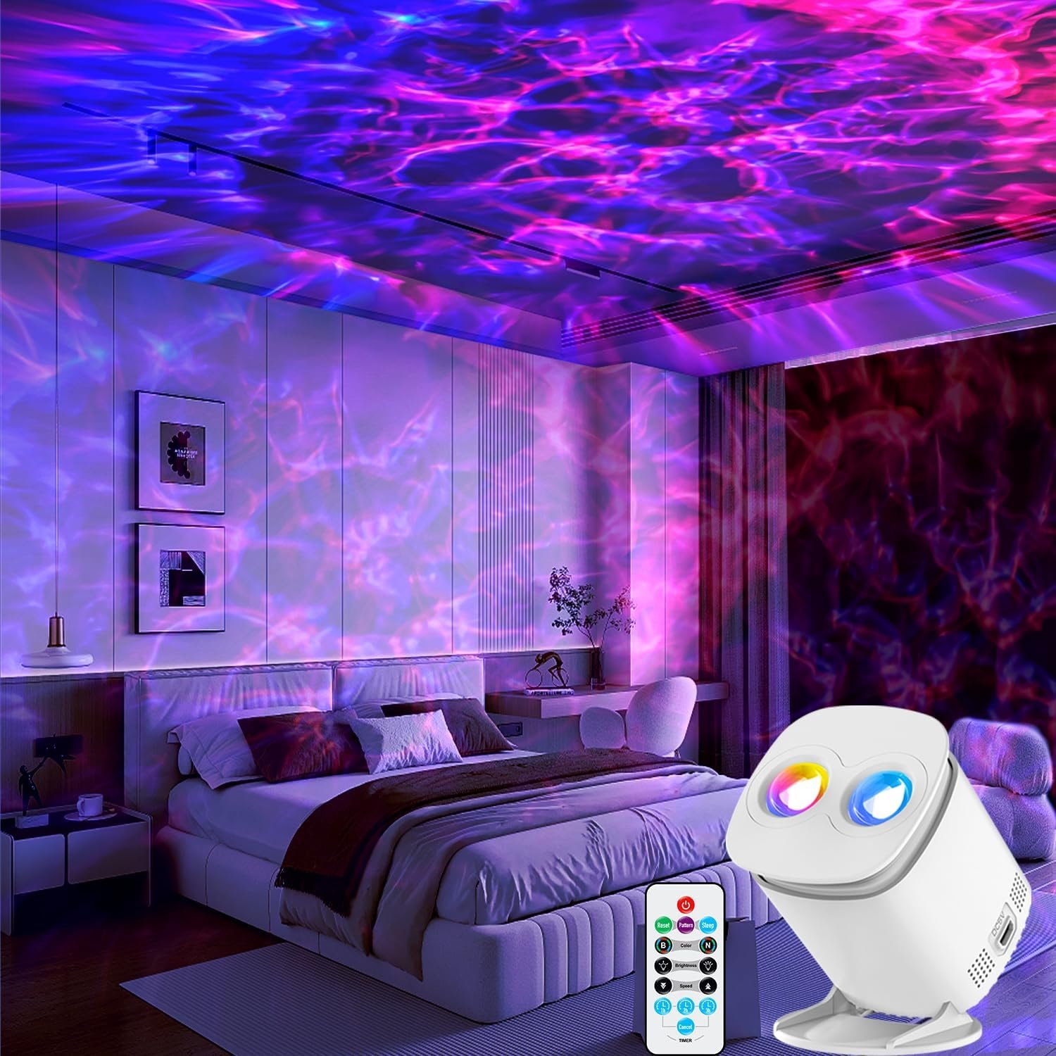 Galaxy Projector for Bedroom, Night Light for Kids, Nebula Ceiling LED Lamp | Light Projector with Remote and Timer, Home Decor, Gifts for Birthdays Christmas