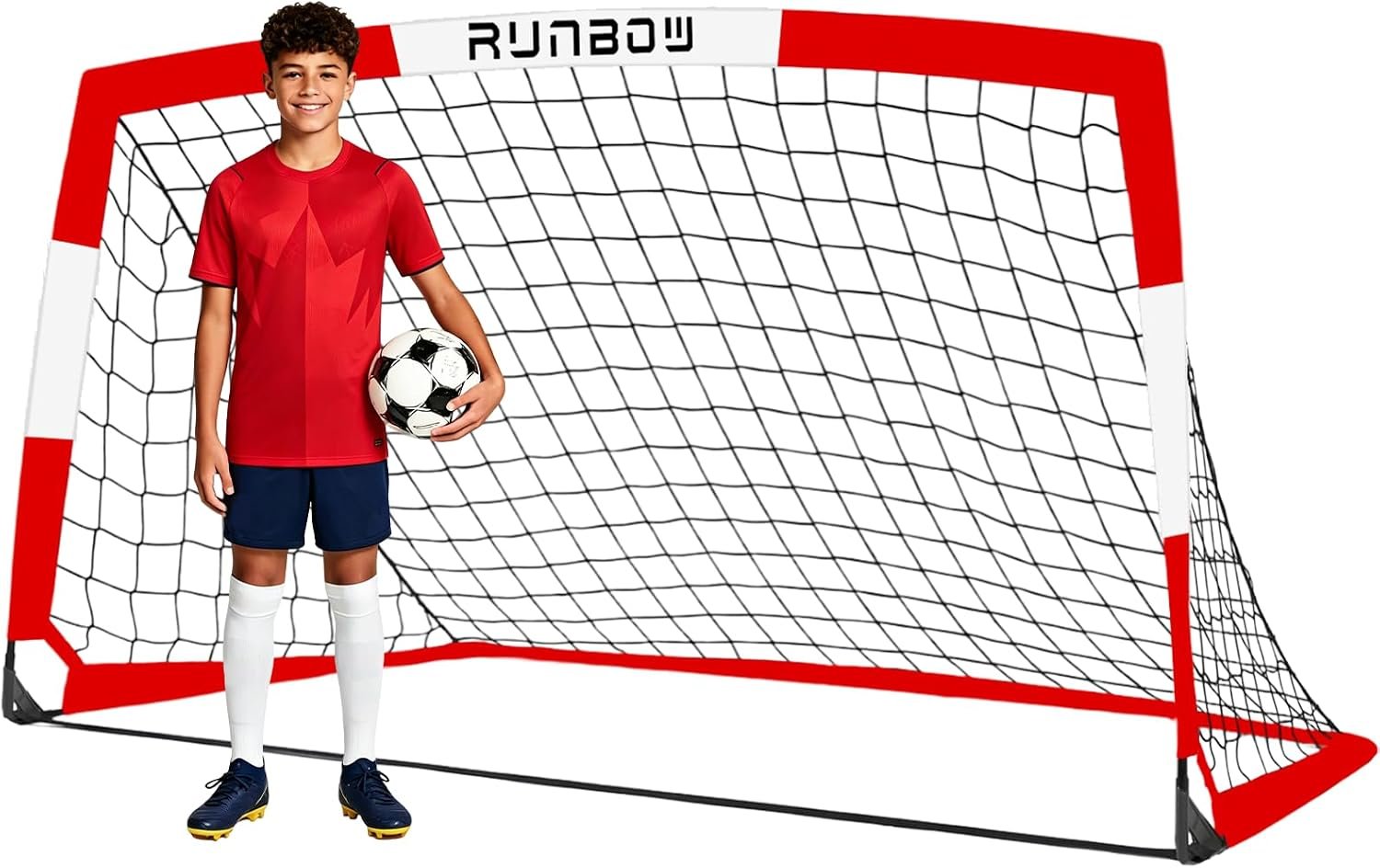 Kids Soccer Goal for Backyard, World Cup Elements Design 7×5 FT Portable Folding Soccer Net for Kid with Carry Bag, Indoor and Outdoor Fun Training Practice Use