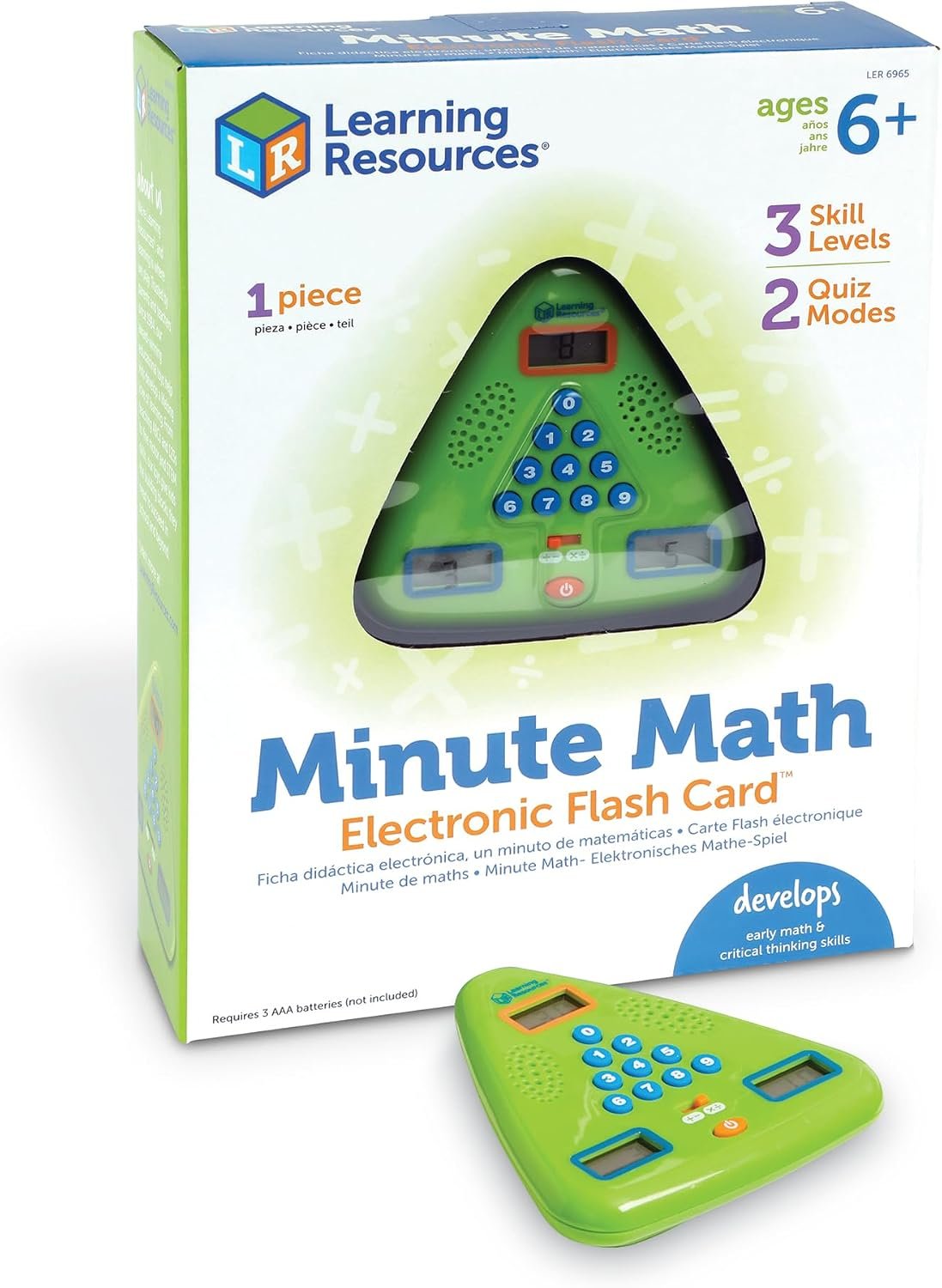 Learning Resources Minute Math Electronic Flash Card – Classroom Must Haves, Homeschool Supplies, Math Manipulatives, Multiplication Chart, Educational Toys for Toddlers, Back to School