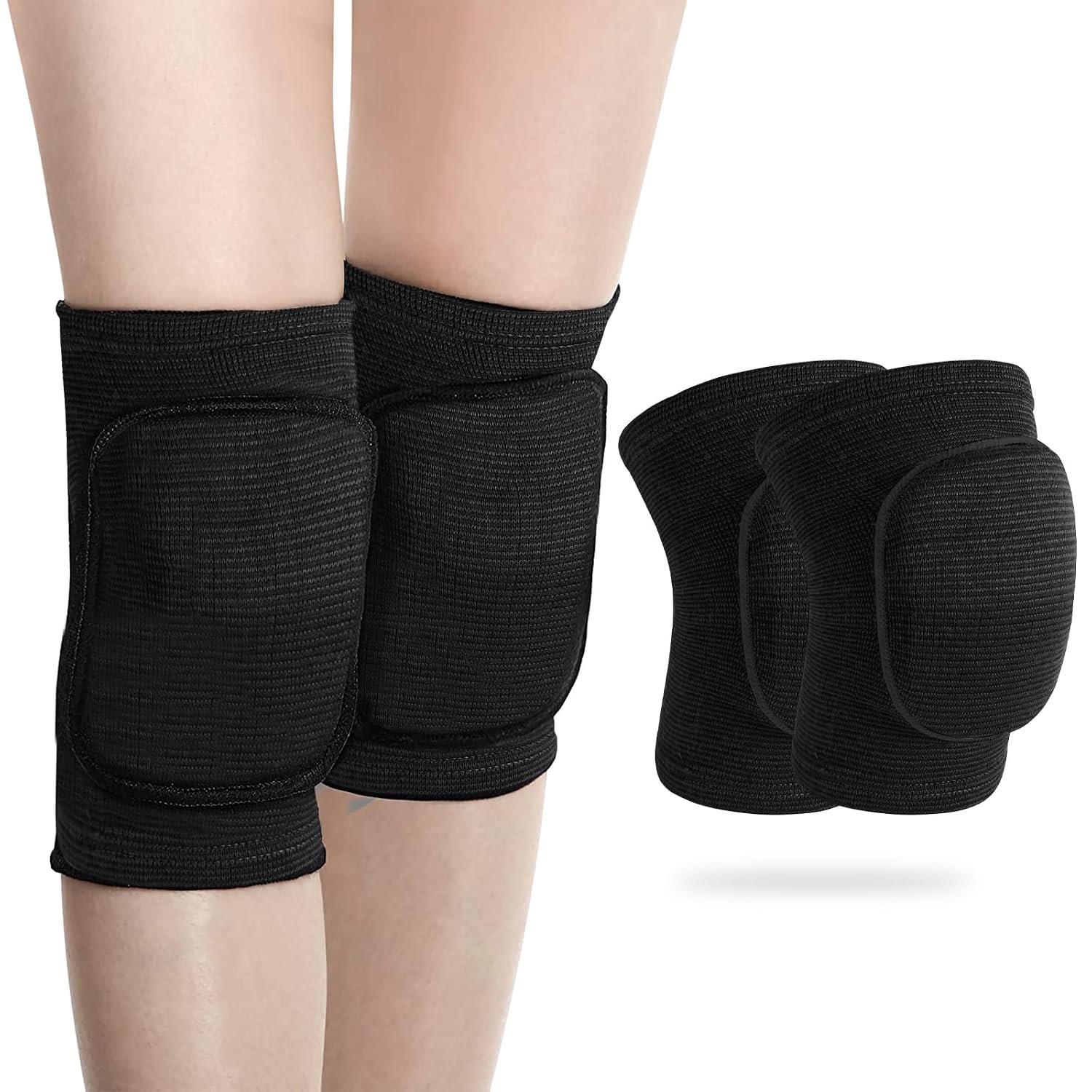 Volleyball Knee Pads, Soft Breathable Thick Sponge Youth Volleyball Knee Pads for Men Women Girls Knees Protective, Knee Pads for Volleyball Basketball Football Dance Workout Climbing etc Various Sports S (Black)