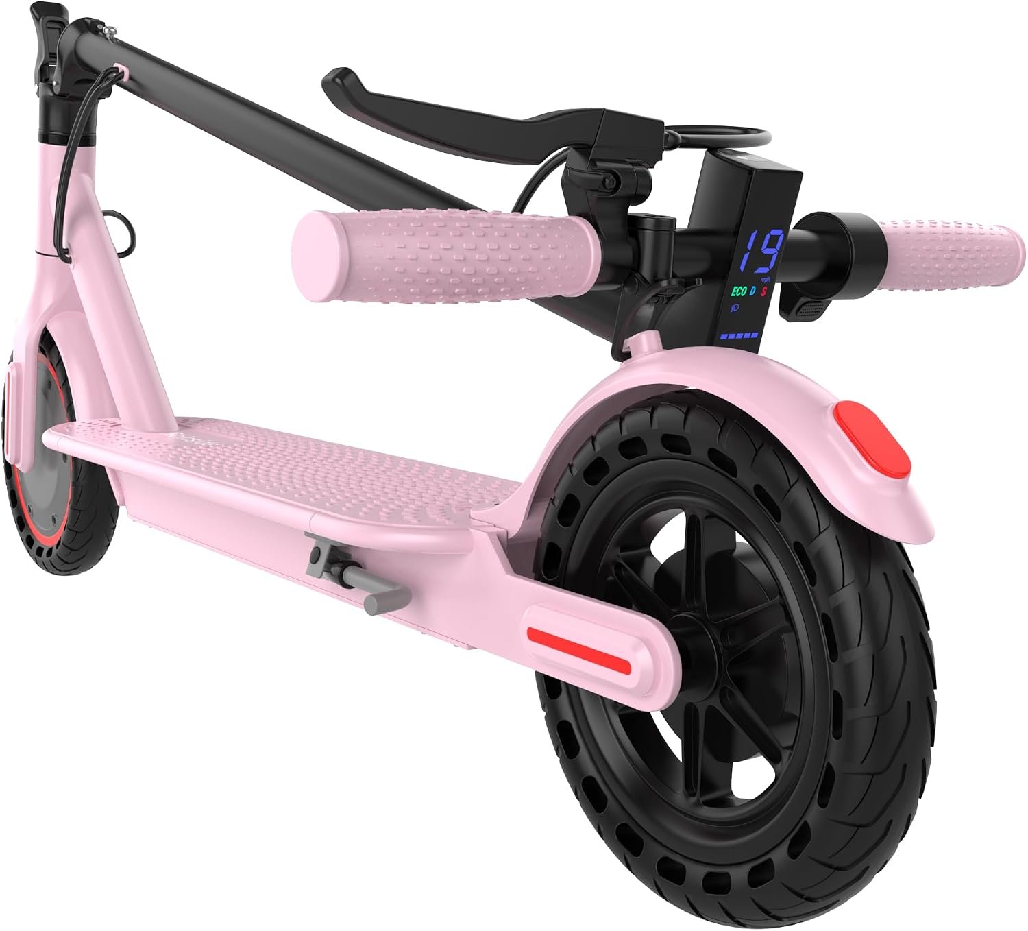 Roinside Electric Scooter – 350W/500W Motor, 8.5″/10”Solid Tires, Up to 19/22MPH& 16/21/23Miles Long-Range Portable Commuting Scooter for Adults with Double Braking System, App