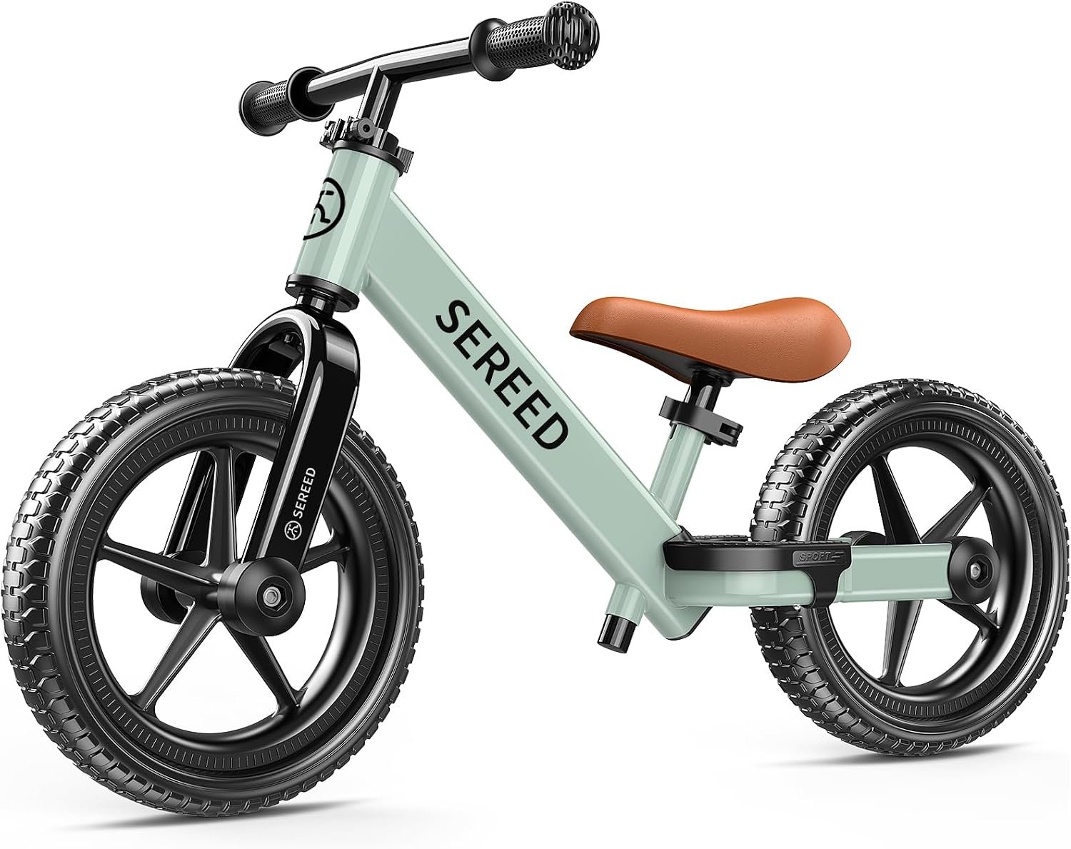SEREED Toddler Balance Bike 2 Year Old Adjustable Bike Toy for 2-5 Boy Girl | No Pedal Toddler Bike, Kids Training Bike with Customize Plate & 3pcs Stickers, Birthday Gift for 2-3 Boys Girls (Mint Green)