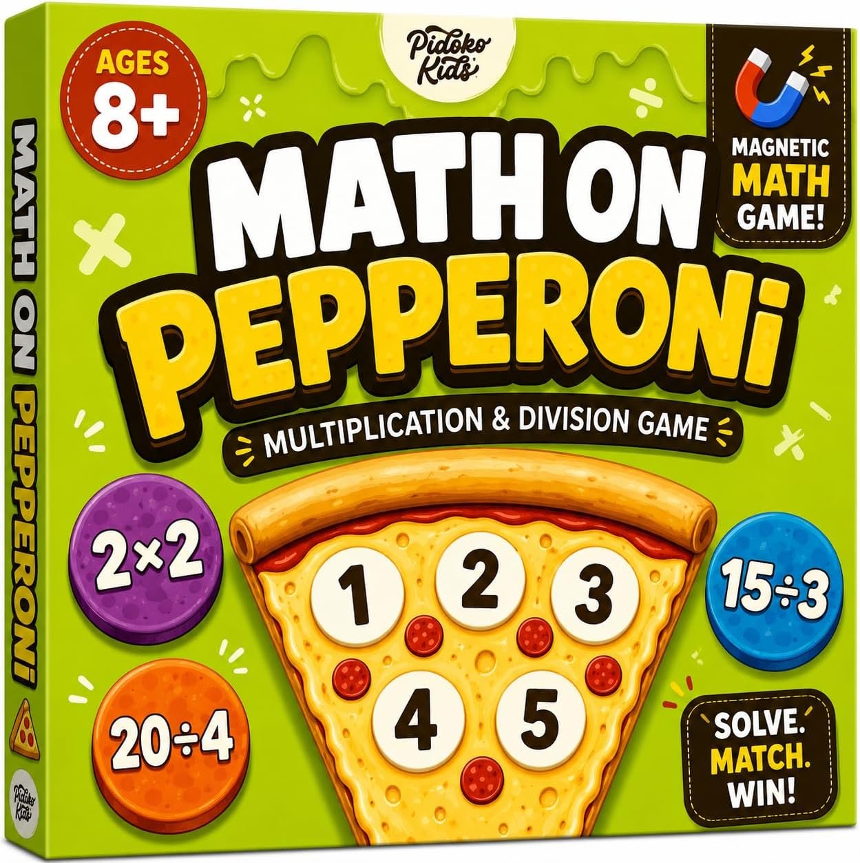 Matheroni Pepperoni Math Games for Kids 8-12, Multiplication and Division | 3rd-6th Grade STEM Board Game, Homeschool & Classroom Learning, Educational & Fun Pizza Game for 8+ year old