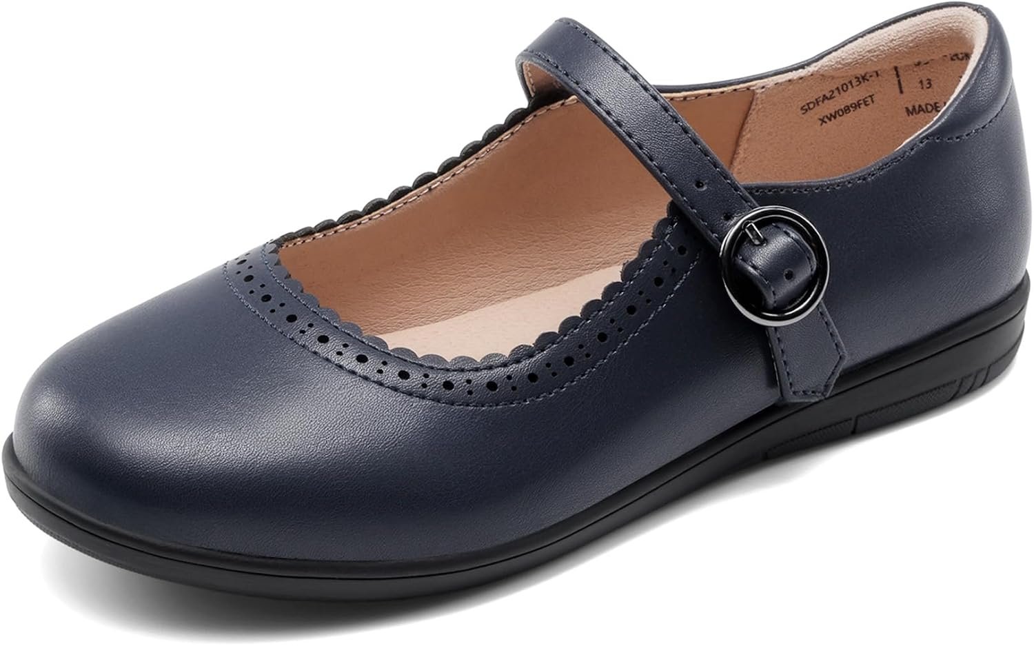DREAM PAIRS Girls Mary Jane School Uniform Shoes | Girl Buckle Dress Shoes Back-to-school Non-Slip Fatigue-free Flats with Roomy Round Toe for Little Big Kids