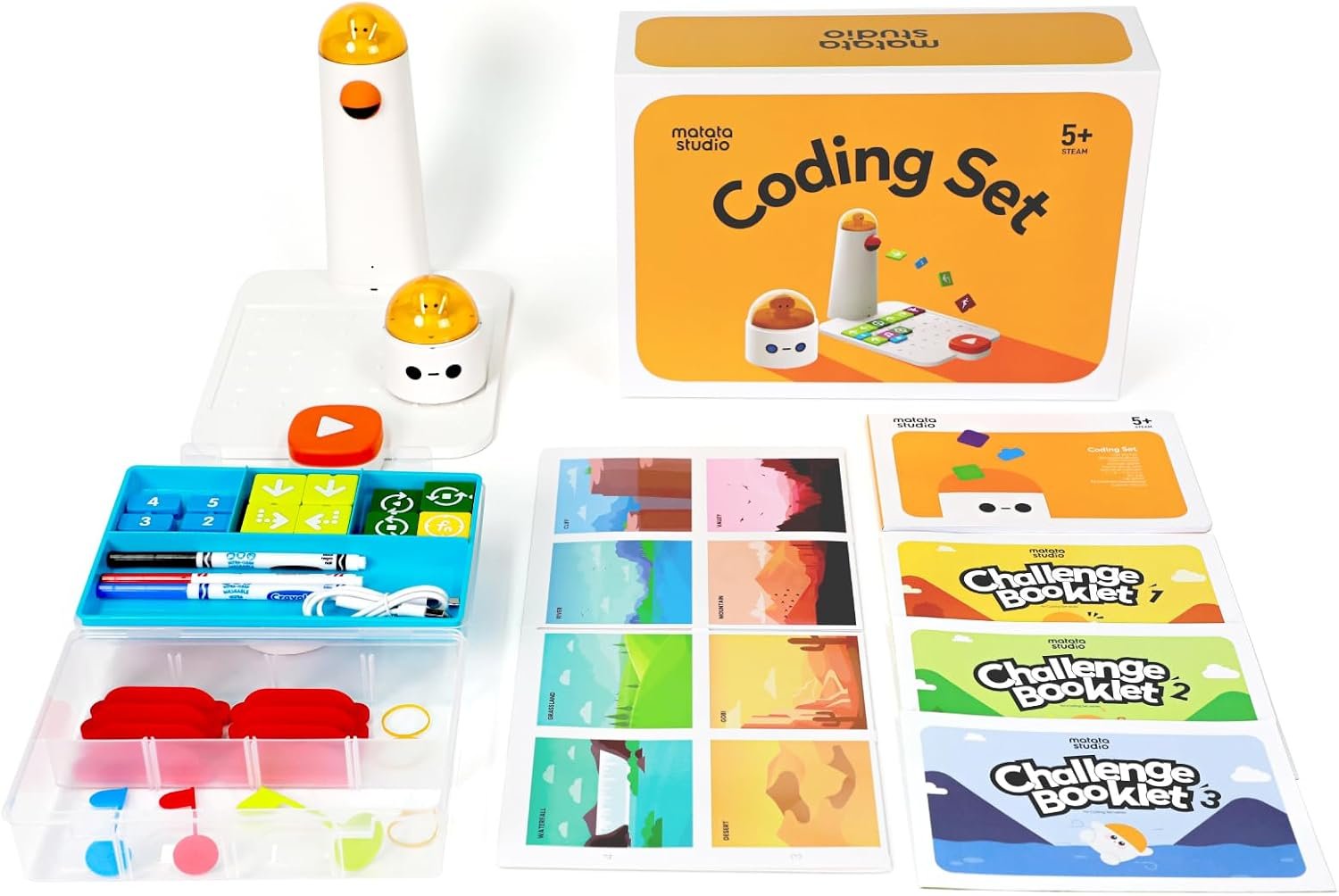 Coding Robot Set for Kids 4+, Screen-Free STEM Programming Toy | Early Programming STEM Toy for Toddlers, Screen-Free Coding Robot for Homeschool & Classroom, Ages 4-10