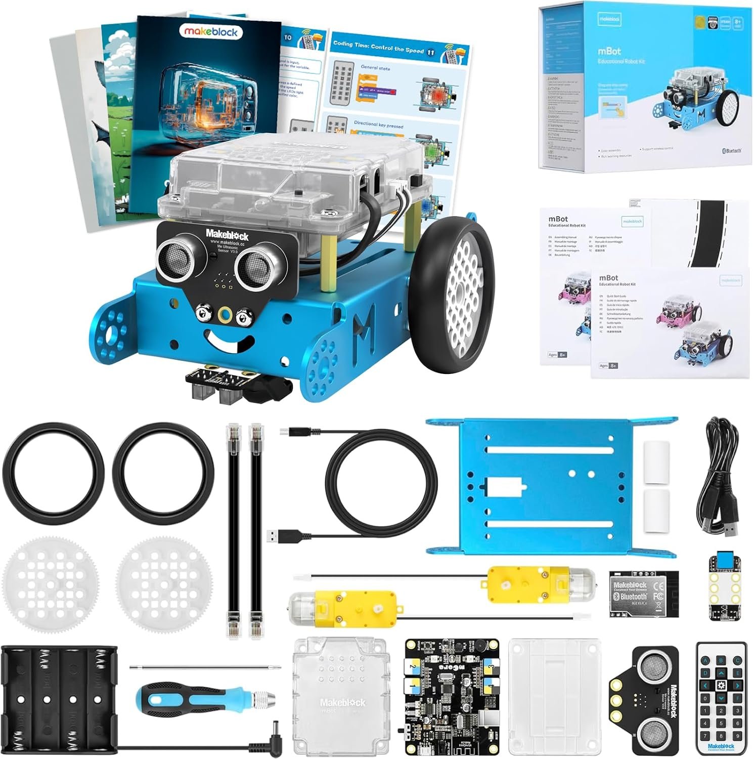 Makeblock mBot Arduino Robot Kit with Scratch Coding Box for Kids Ages 8-12 | Learn to Code with Scratch & Arduino, 4 Programming Learning Projects, Mblock STEM Educational Robotics Gift for Boys & Girls