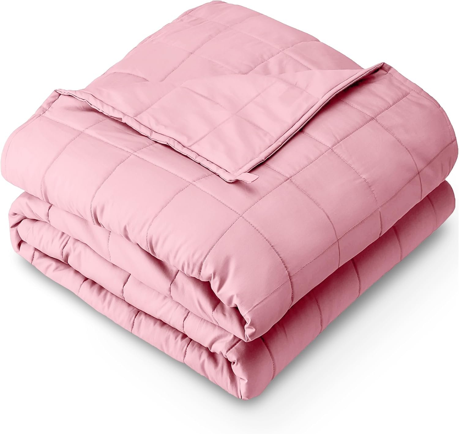 Bare Home Weighted Blanket Twin or Full Size 10lb (40″ x 60″) – All-Natural 100% Cotton – Premium Heavy Blanket Nontoxic Glass Beads (Light Pink, 40″x60″)