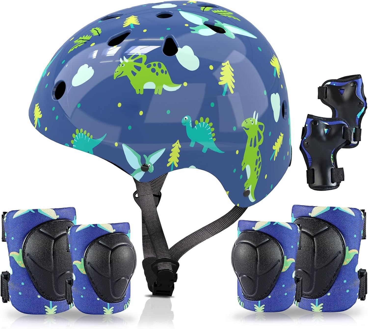 Kids Helmet with Knee Pads Elbow Pads and Wrist Guards,Child Protective Gear for Boys Girls Age 3-5-8 Years fit Roller Skates, Skateboarding, Scooter Bicycle Skate Scooter Skateboard