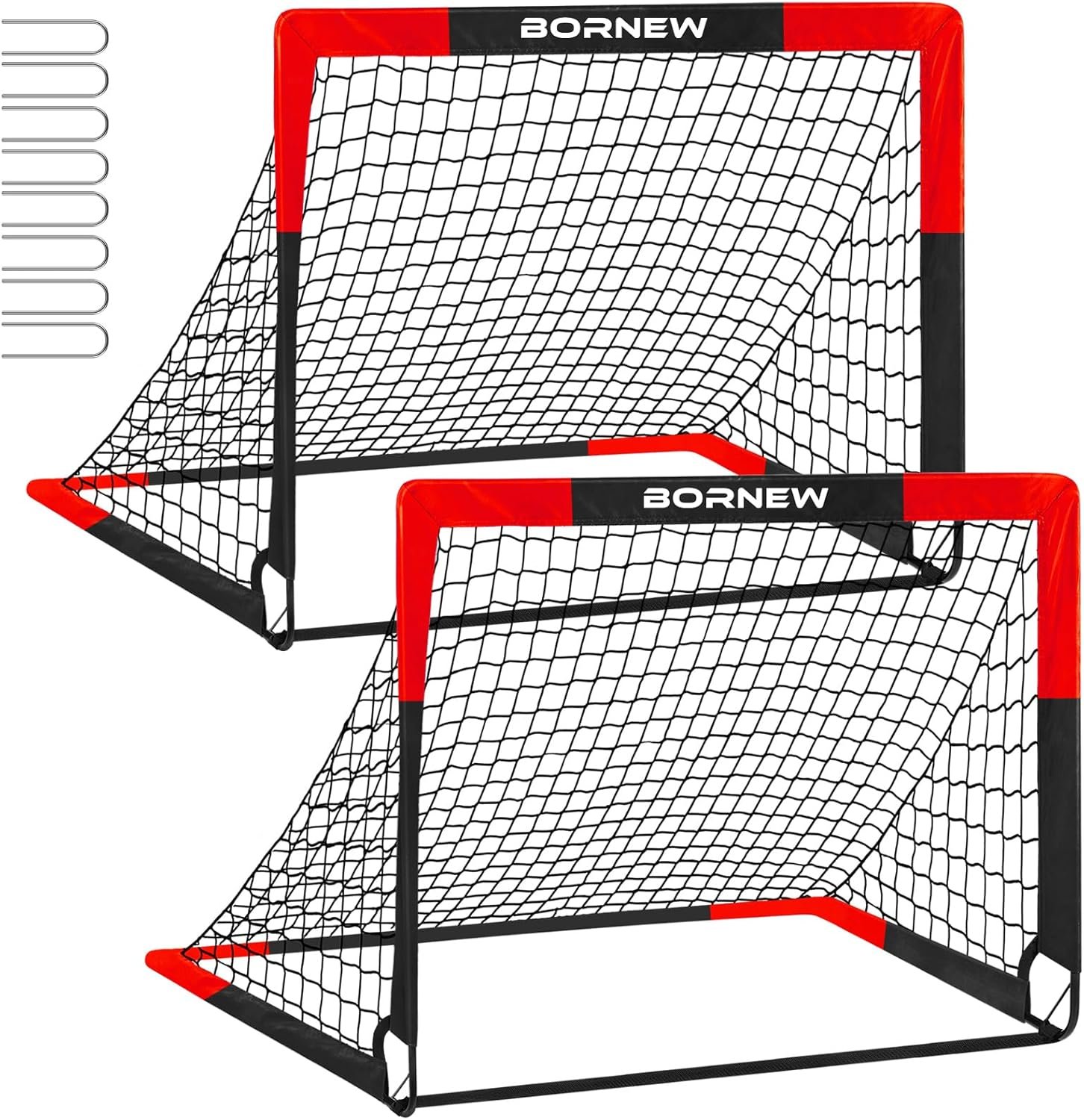 2 Pack Soccer Goal – Backyard & Indoor 7X5 / 6X4 / 4X3 ft Kids Soccer Goals | Portable Pop Up Soccer Nets for Youth & Adult, Outdoor Games, Soccer Training Equipment Ages 3-16 Year Gift