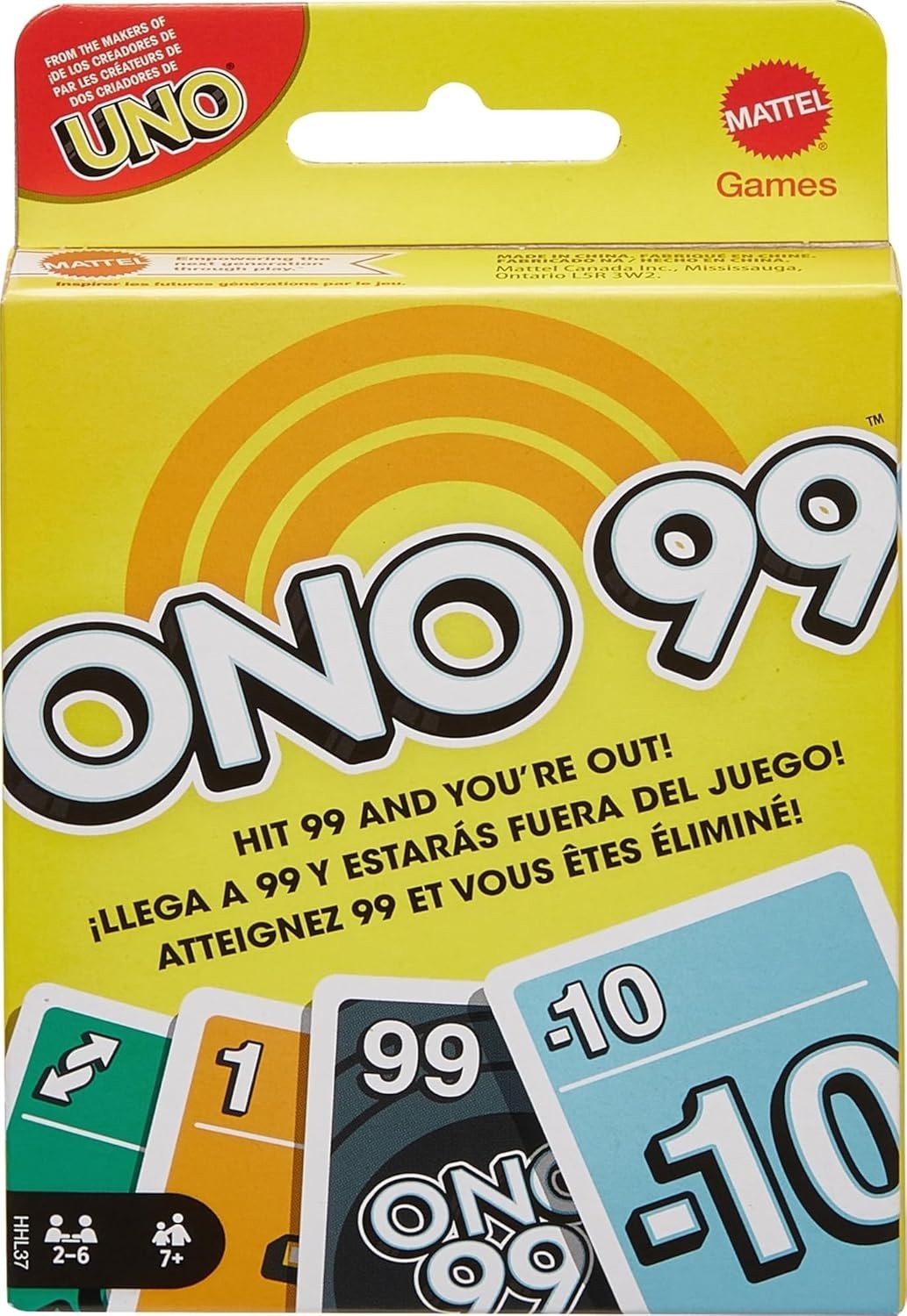 Mattel Games ONO 99 Card Game from the Makers of UNO for Kids, Adults & Families, Add Numbers & Don’t Go Over 99