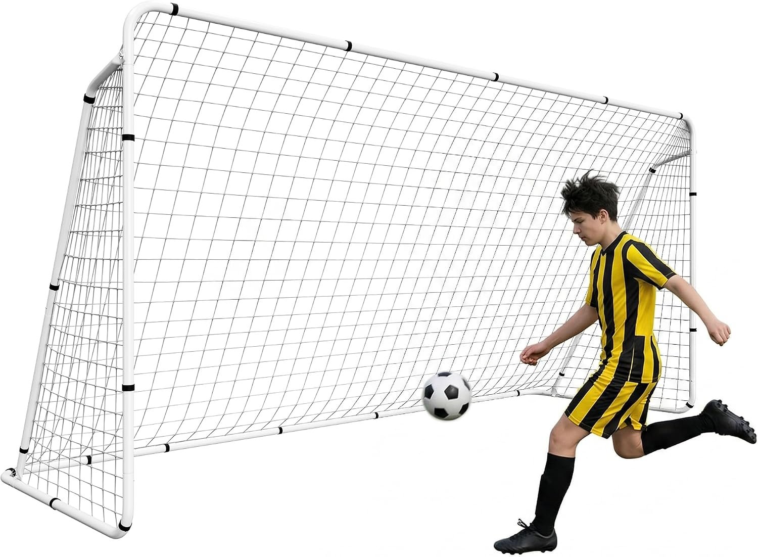 ZENY Portable Soccer Goal for Backyard,12×6 / 10×6.5 / 8×5 / 6×4 ft Youth Adults Soccer Net and Frame for Home Backyard Practice Training Goals, Soccer Training Equipment